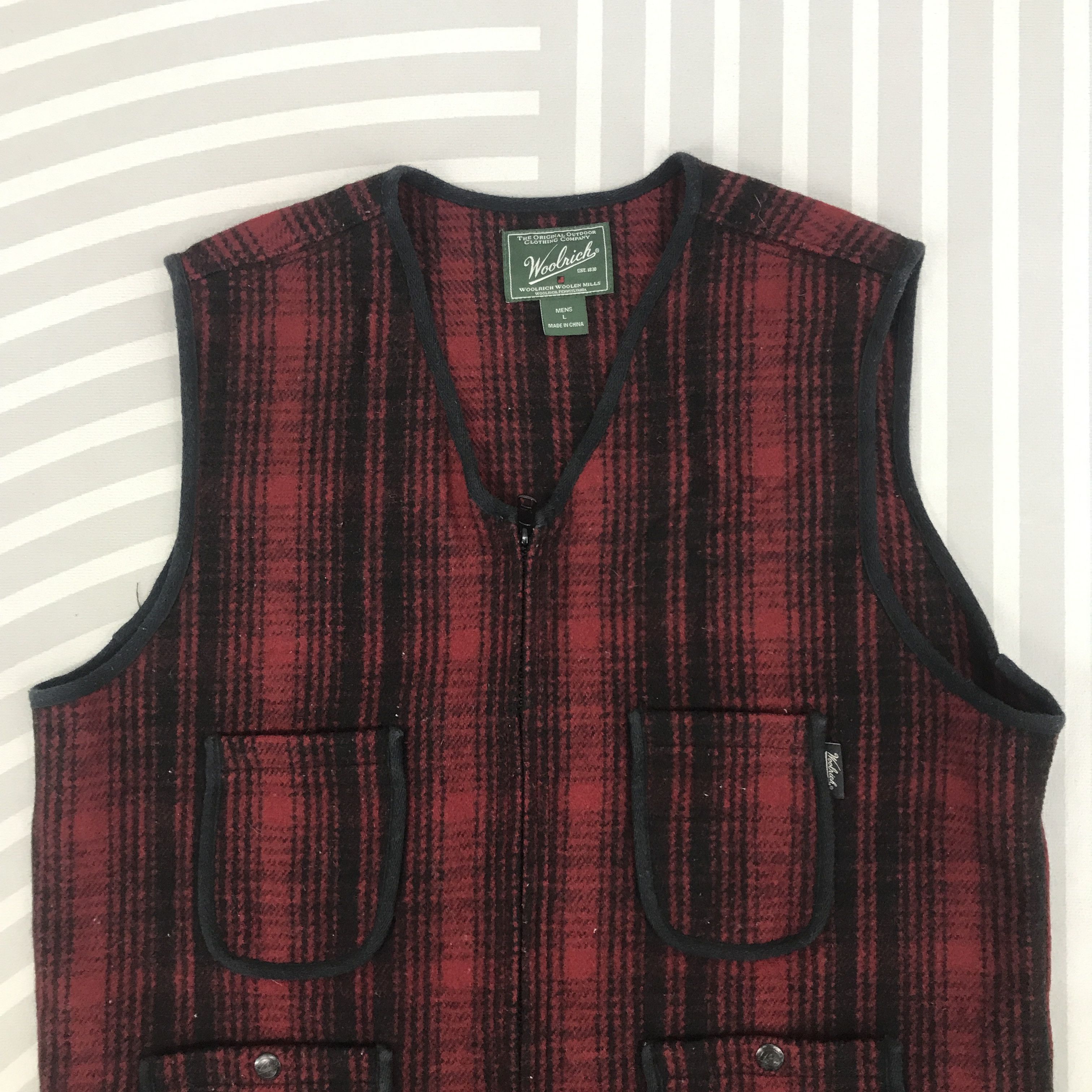 Japanese Brand × Vintage × Woolrich Woolen Mills Vintage Woolrich wool zipper Vest Size US L / EU 52-54 / 3 - 2 Thumbnail
