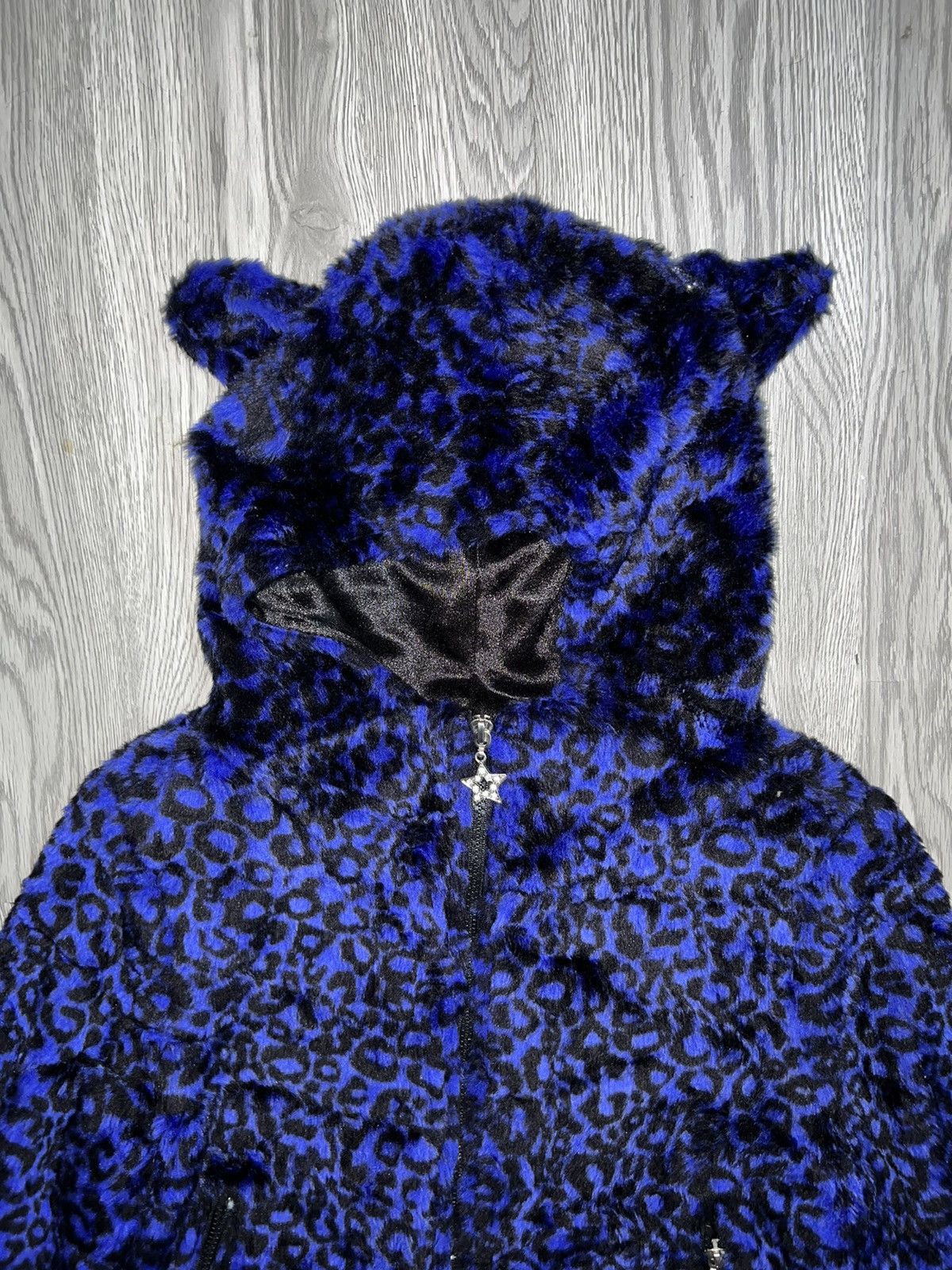 Japanese Brand JSG leopard fur cat ear hoodie zip ★☆ Size ONE SIZE - 8 Thumbnail