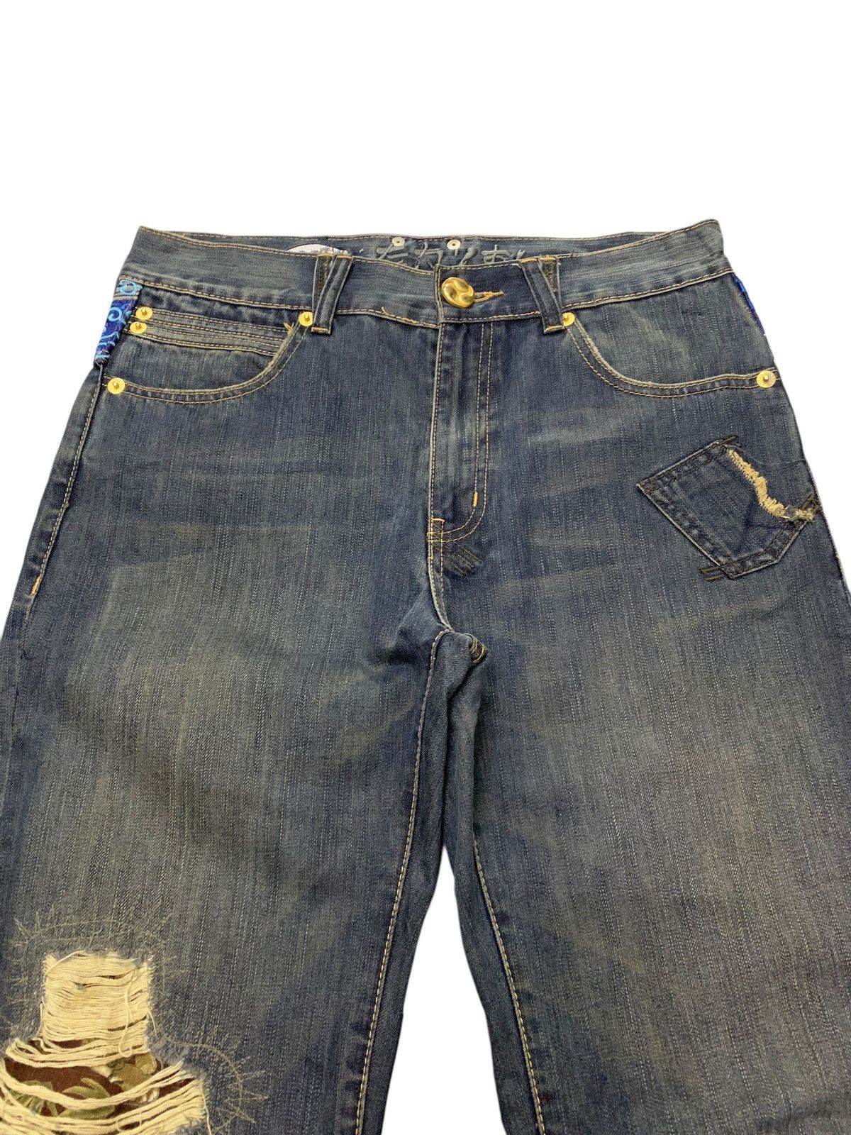 Japanese Brand × Kapital Osaka Big Train Japan Distressed Loose Crafted Jeans Size US 32 / EU 48 - 9 Thumbnail