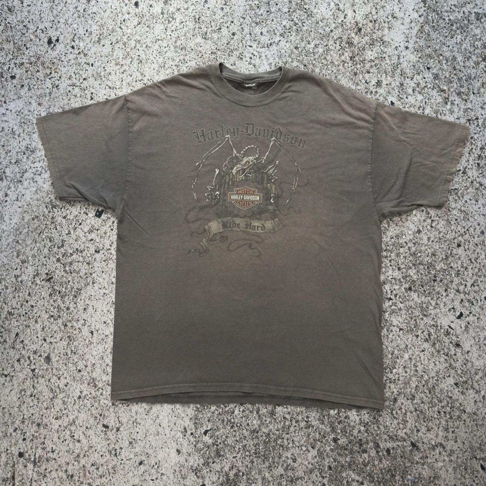 Harley Davidson Faded Thrashed Distressed Dragon Tee ERD Chrome Grunge Size US XL / EU 56 / 4 - 5 Thumbnail