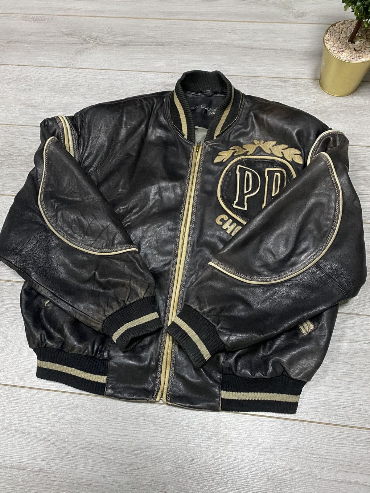 Pelle Pelle Pelle Pelle 🔥SODA 2in1 vest vintage hood leather bomber Marc Size US XL / EU 56 / 4 - 4 Thumbnail
