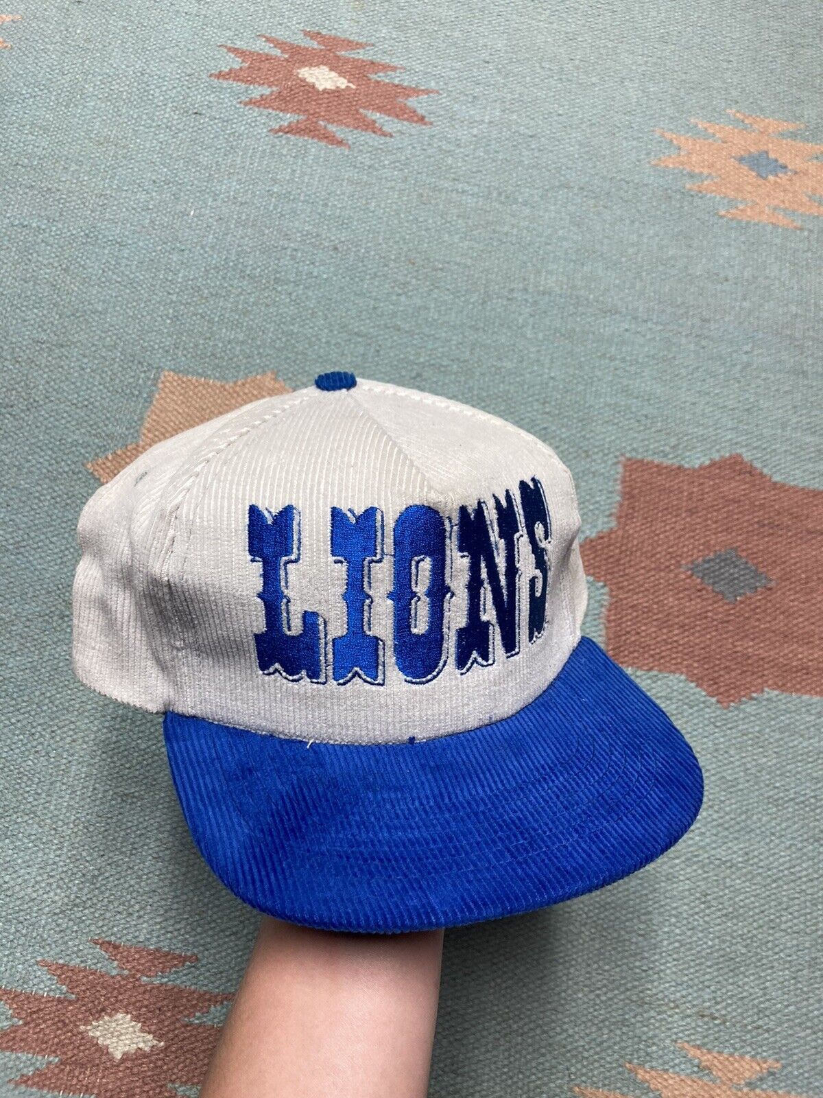 Detroit Lions New Era The Golfer Corduroy Snapback Hat - 197212067850