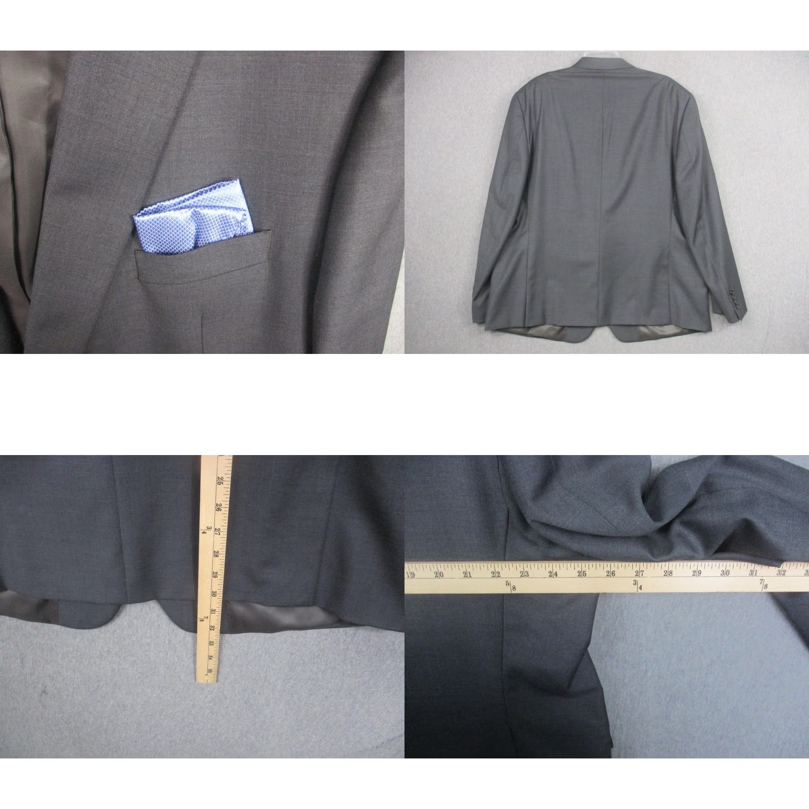 Ralph Lauren Lauren Ralph Lauren Blazer Mens 50R Gray Wool Two Button Sport Coat Jacket Size 50R - 8 Thumbnail