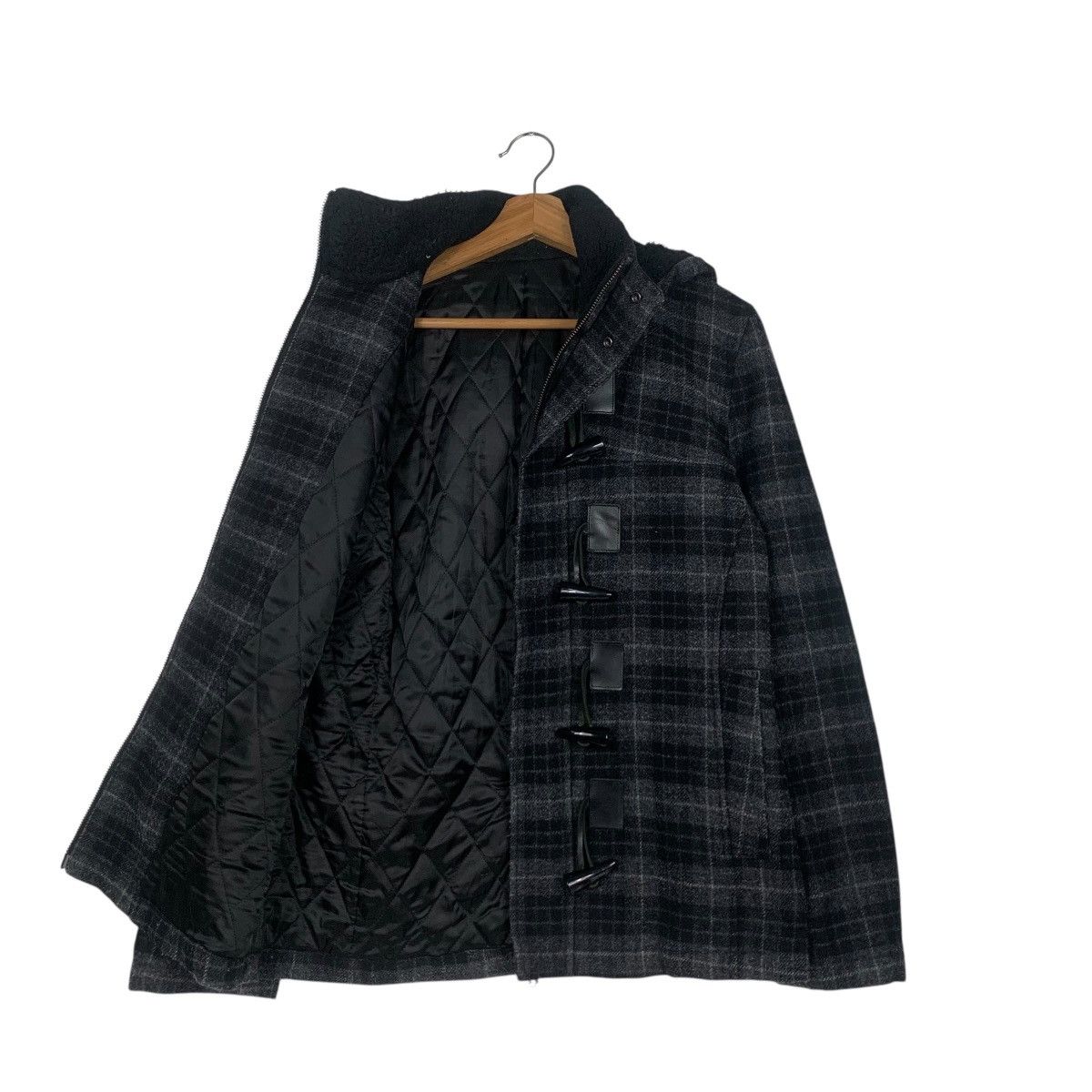 Katharine Hamnett London HAMNETT Coat Checked Wool Duffle Coat #1796-C15 Size US M / EU 48-50 / 2 - 10 Thumbnail