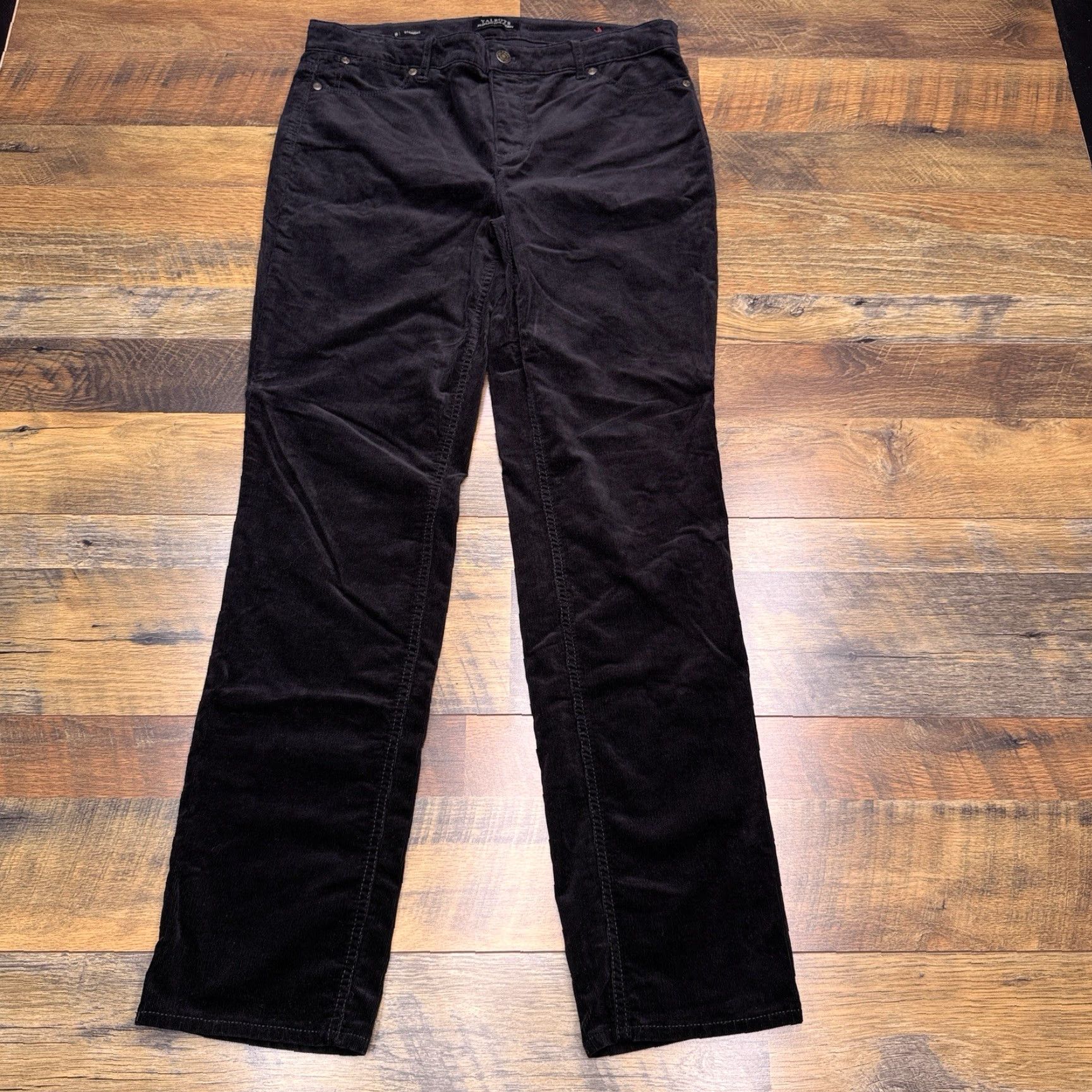 Talbots Talbots Jeans Straight Womens 8 Black Corduroy 5-Pocket Stretch Flawless Modern, Regular, Dark Wash Size 30" / US 8 / IT 44 - 2 Thumbnail