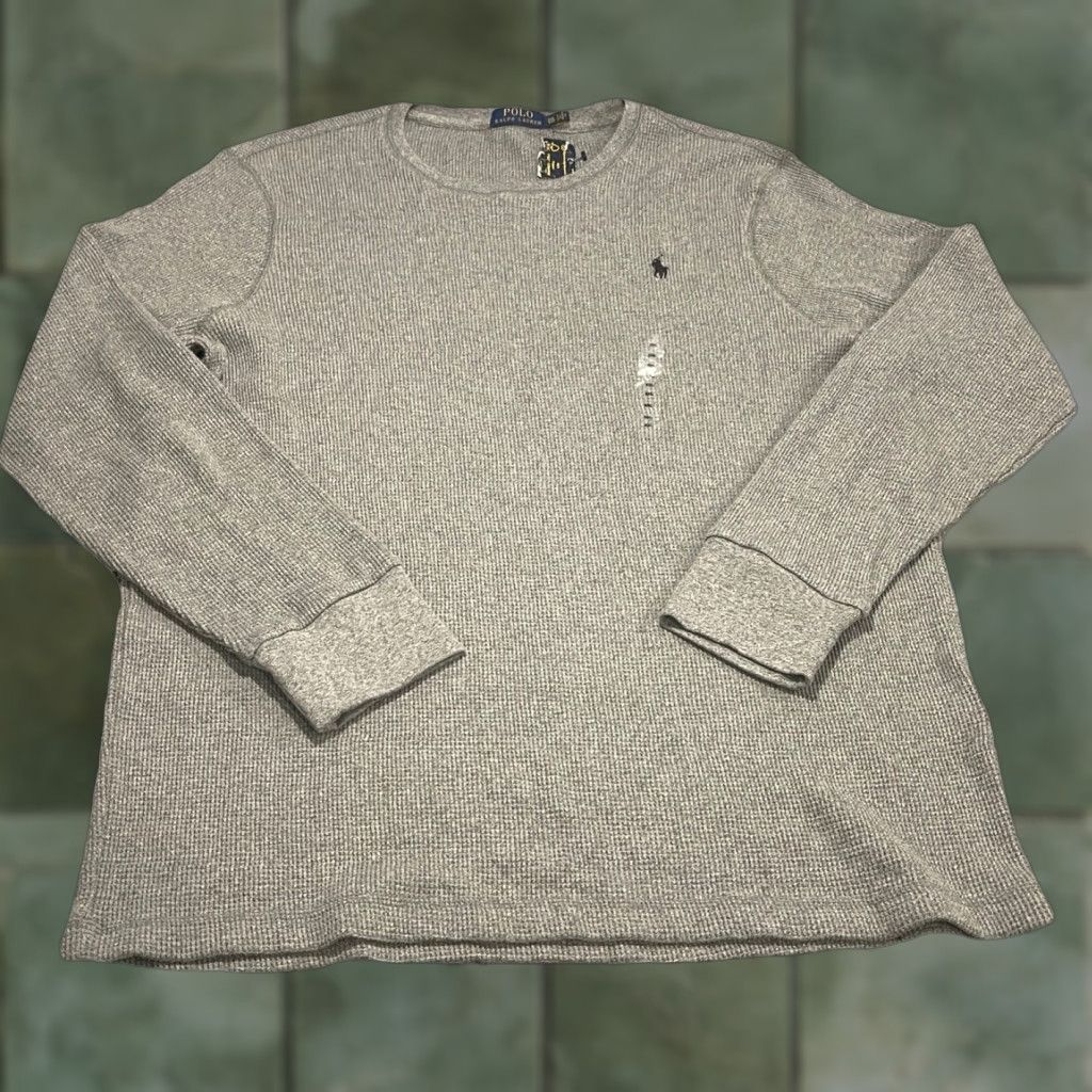 Polo Ralph Lauren VINTAGE Polo Ralph Lauren Men Shirt Crew Neck Thermal Waffle Knit XXL Gray NWT Big & Tall Size US XXL / EU 58 / 5 - 1 Thumbnail