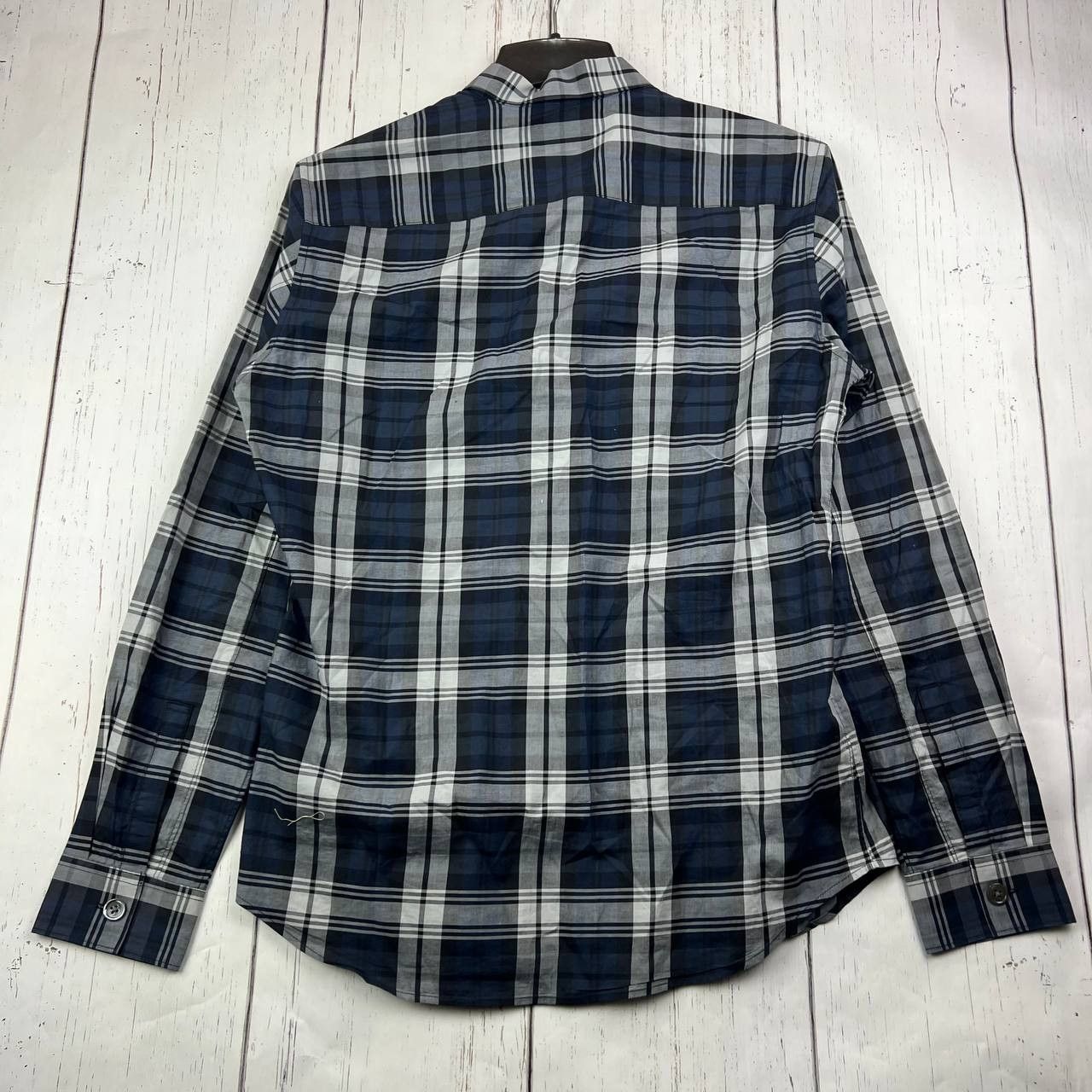 Theory Theory Medium Plaid Long Sleeve Button Down Shirt Blue Men Size US M / EU 48-50 / 2 - 2 Thumbnail