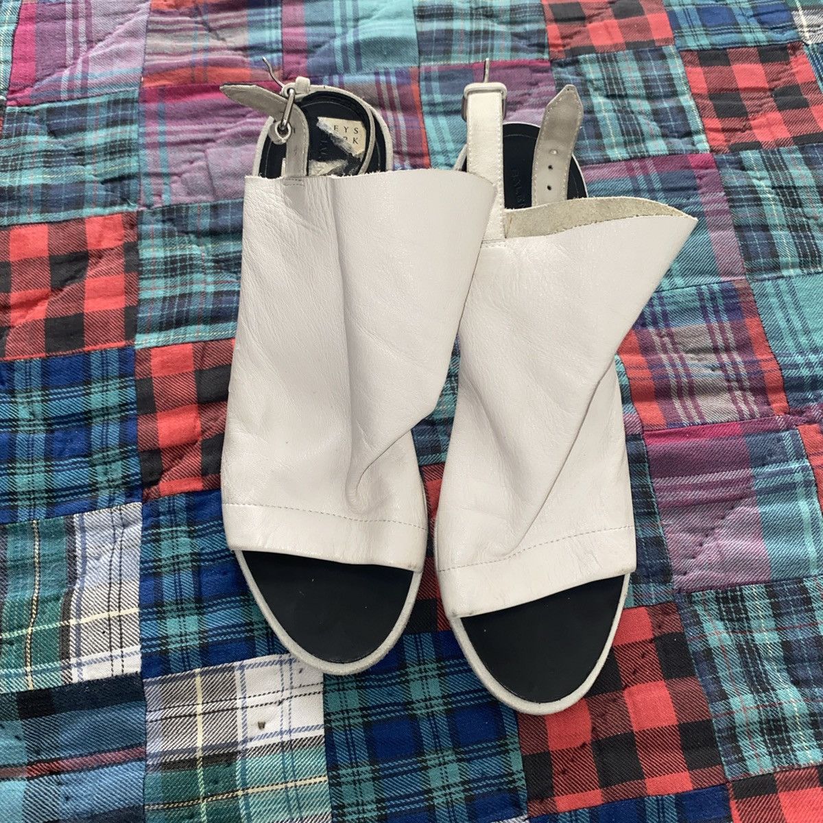 Balenciaga Leather Heel Shoes in White, Women's (Size 6.5)