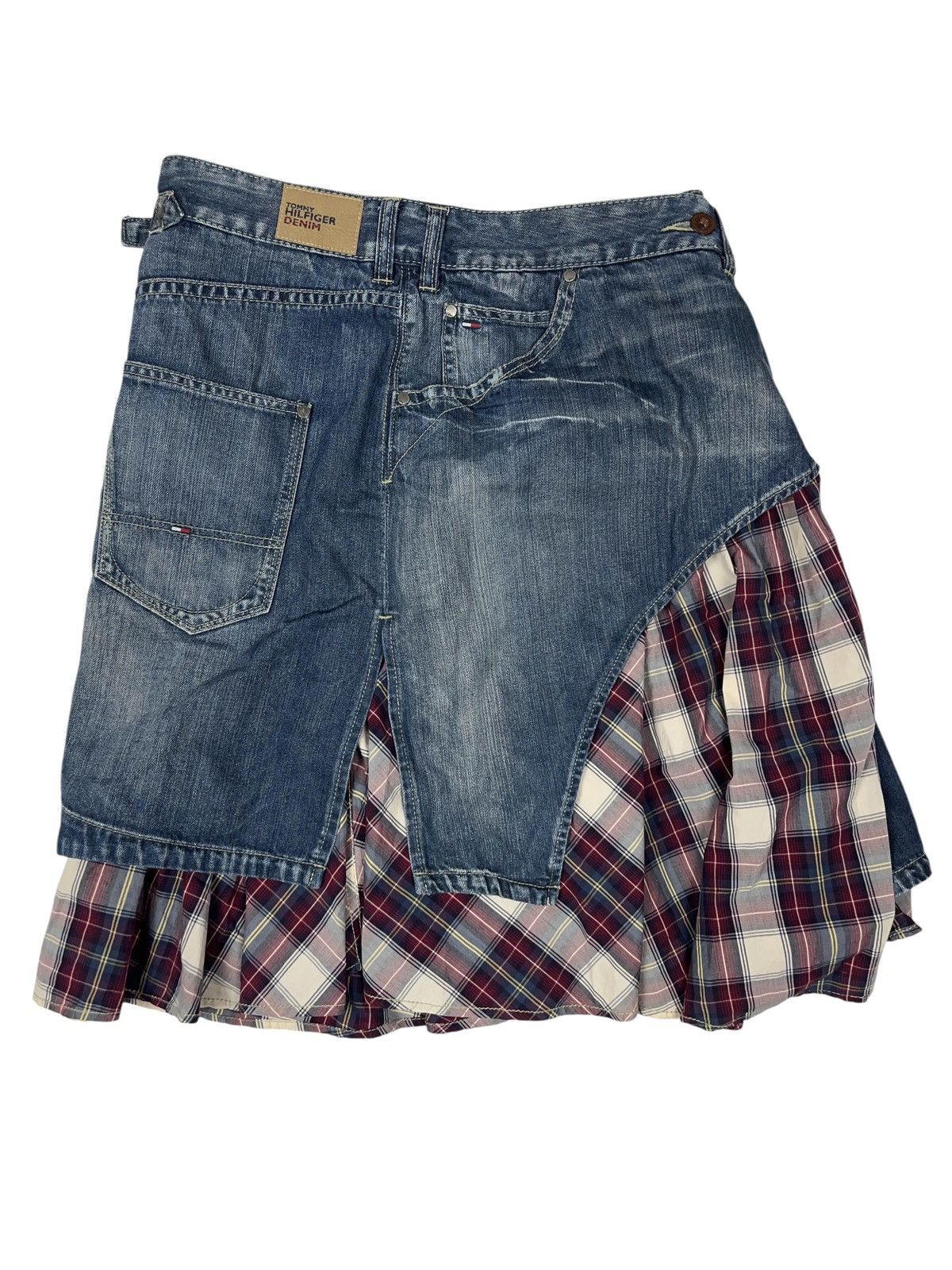 Tommy Hilfiger × Vintage Vintage y2k Tommy Hilfiger Deconstructed Denim Skirt Size 34" / US 12 / IT 48 - 3 Thumbnail