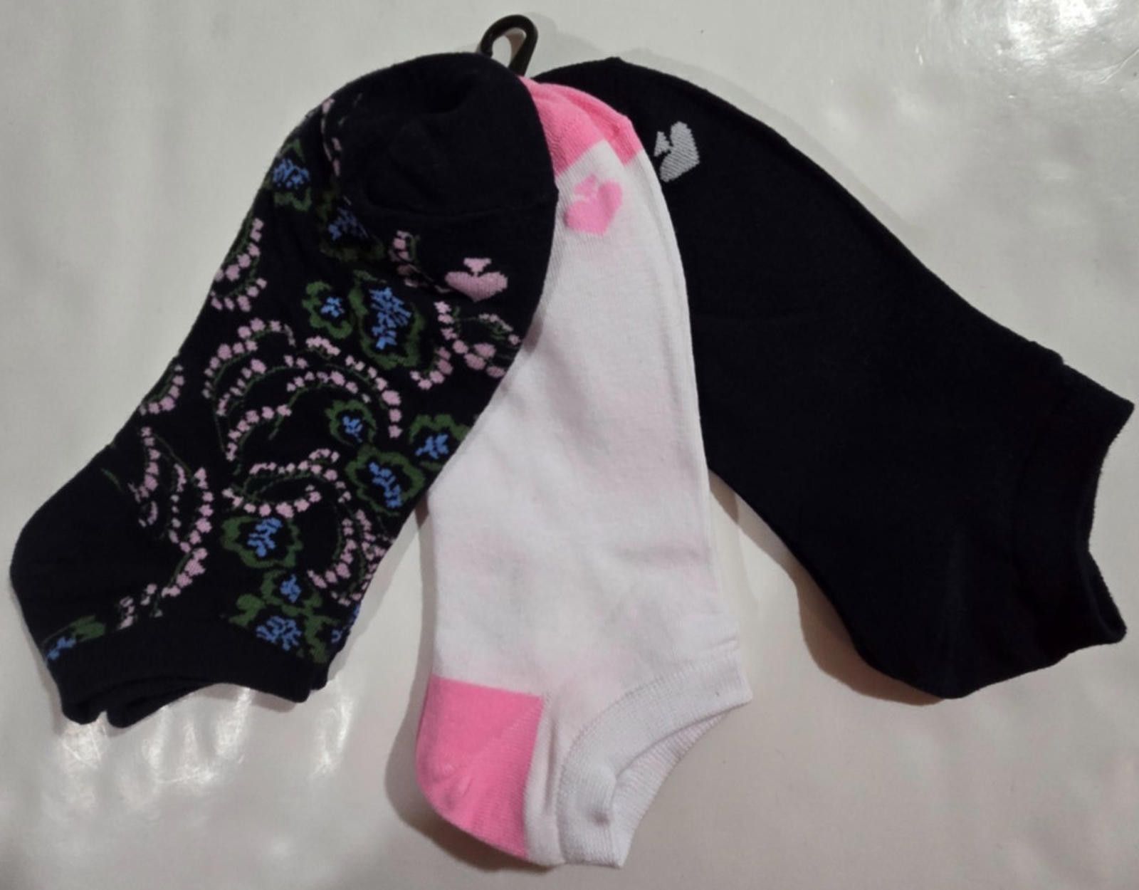 Designer Kate Spade No Show Socks Multi Floral Solid 3 pack NWT Size ONE SIZE - 2 Thumbnail