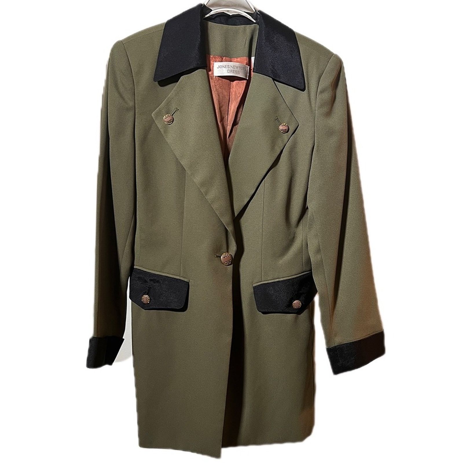 Jones New York Vintage Jones New York Longline Two-Tone Olive Green Blazer Size L / US 10 / IT 46 - 1 Thumbnail