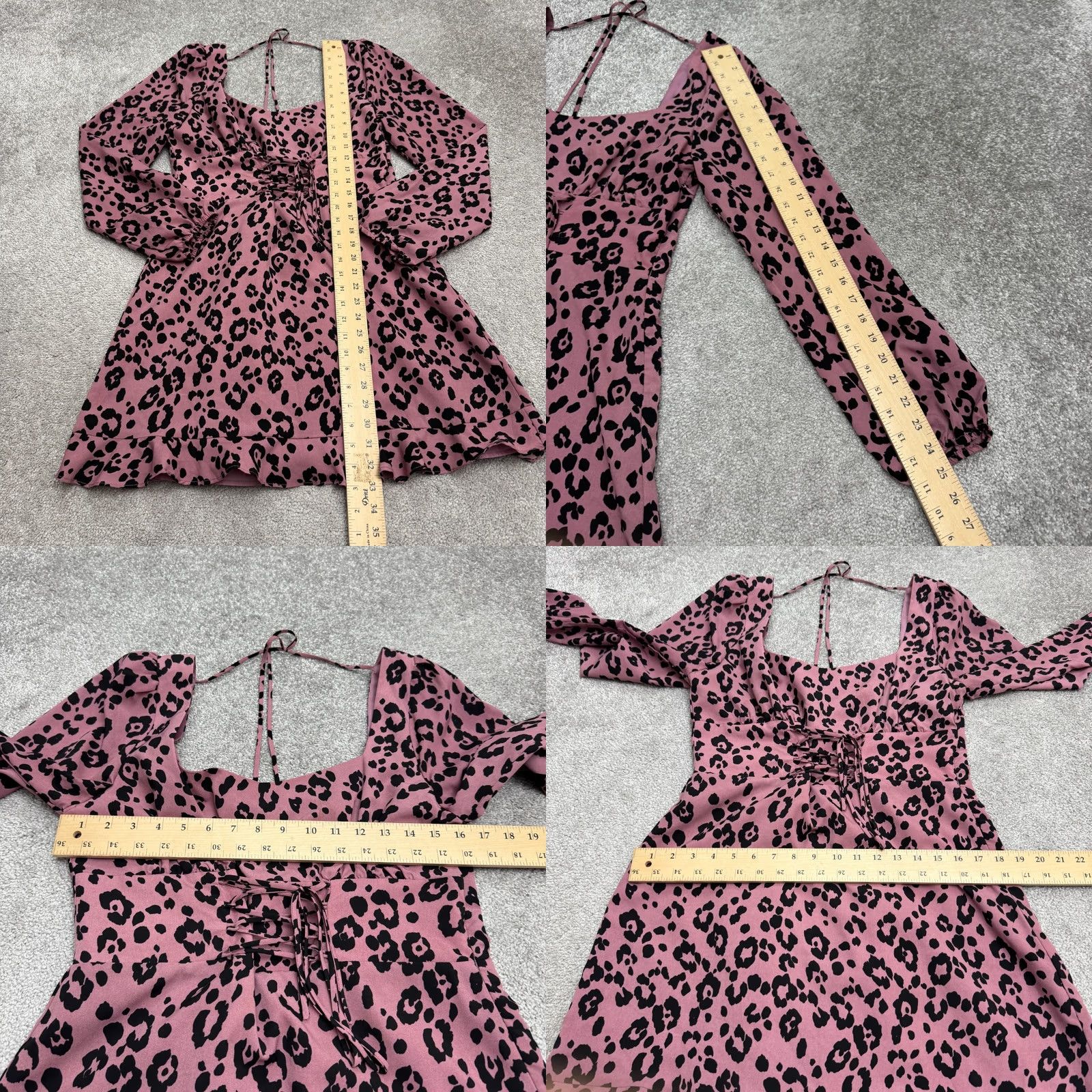 Lulus Lulus Leopard Print Mini Dress Womens Large Pink Square Neck Size L / US 10 / IT 46 - 8 Thumbnail