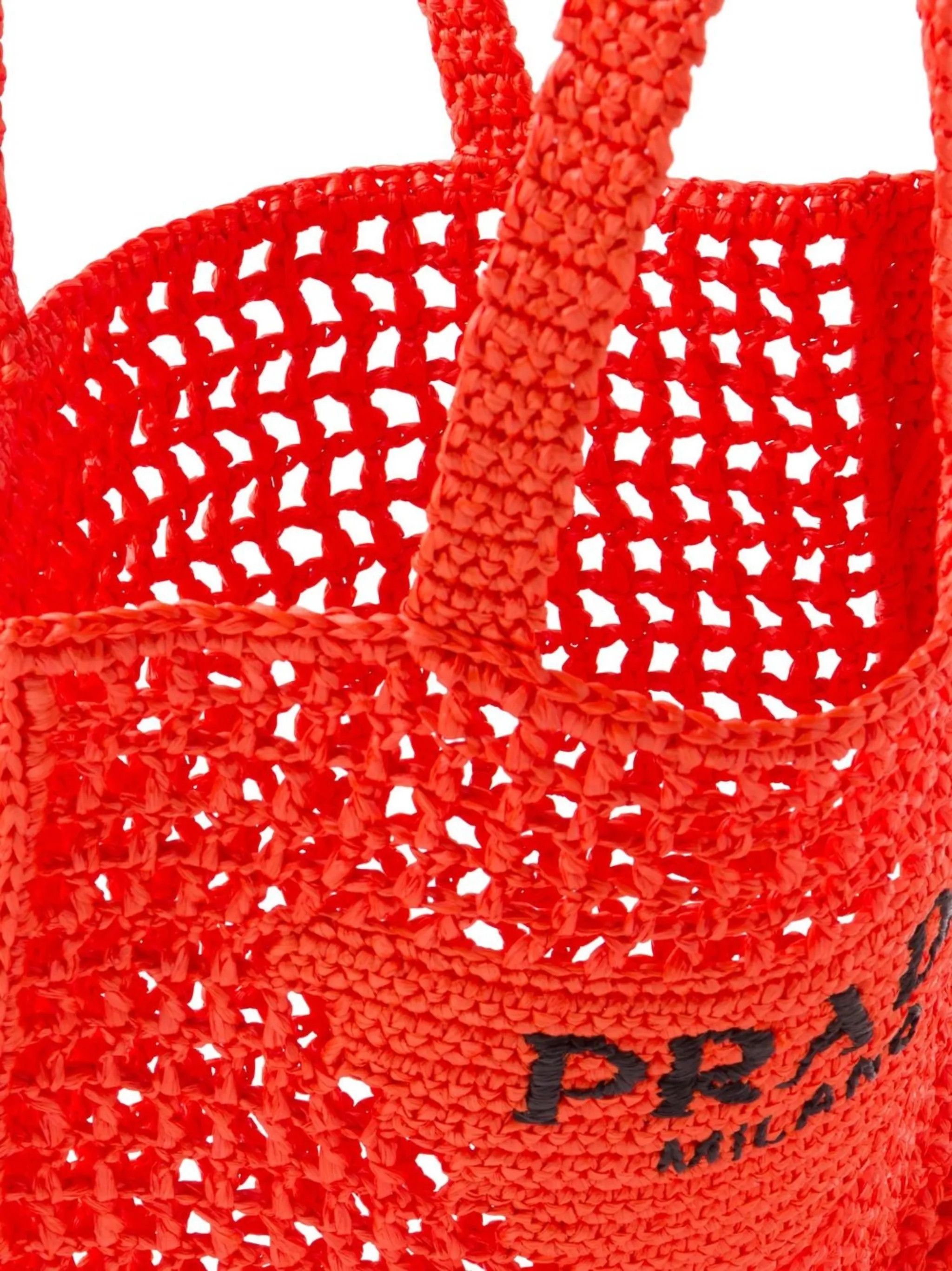 Prada o1la1rc1a0925 Size: OS / Triangle-Logo Crochet Tote Bag Size ONE SIZE - 5 Thumbnail