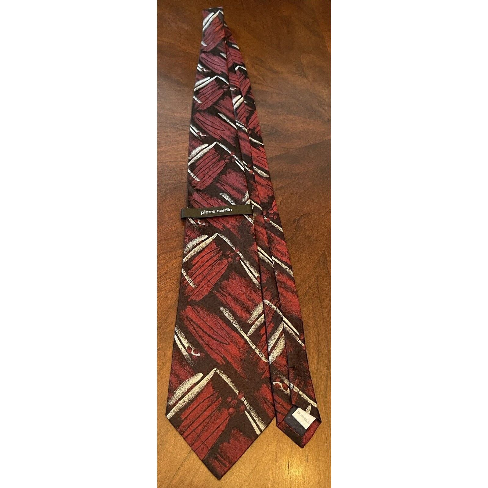 Pierre Cardin Pierre Cardin Burgundy Black Gray 100% Silk Made In China Size ONE SIZE - 3 Thumbnail