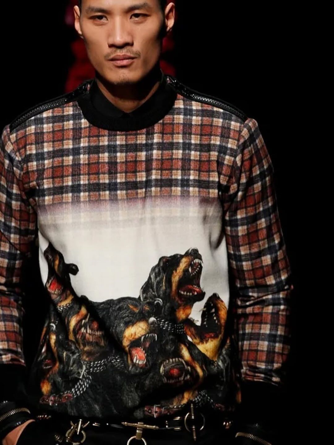 Givenchy GIVENCHY FW11 Tartan Rottweiler Sidezip Sweatshirt Size US S / EU 44-46 / 1 - 15 Thumbnail