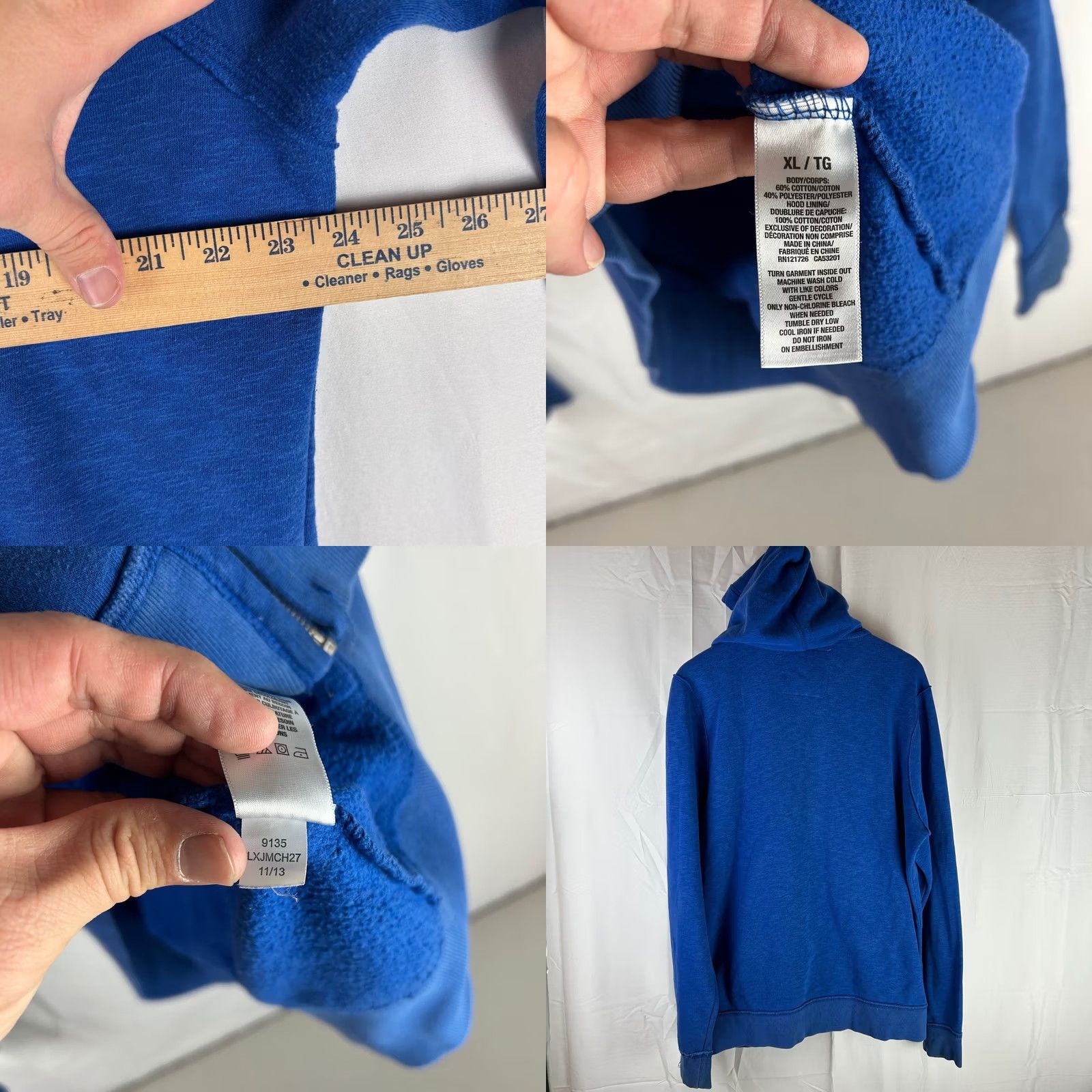 Aeropostale Aeropostale Hoodie Mens XL Blue 87 Applique Full Zip Slub Knit Fleece Size US XL / EU 56 / 4 - 8 Thumbnail