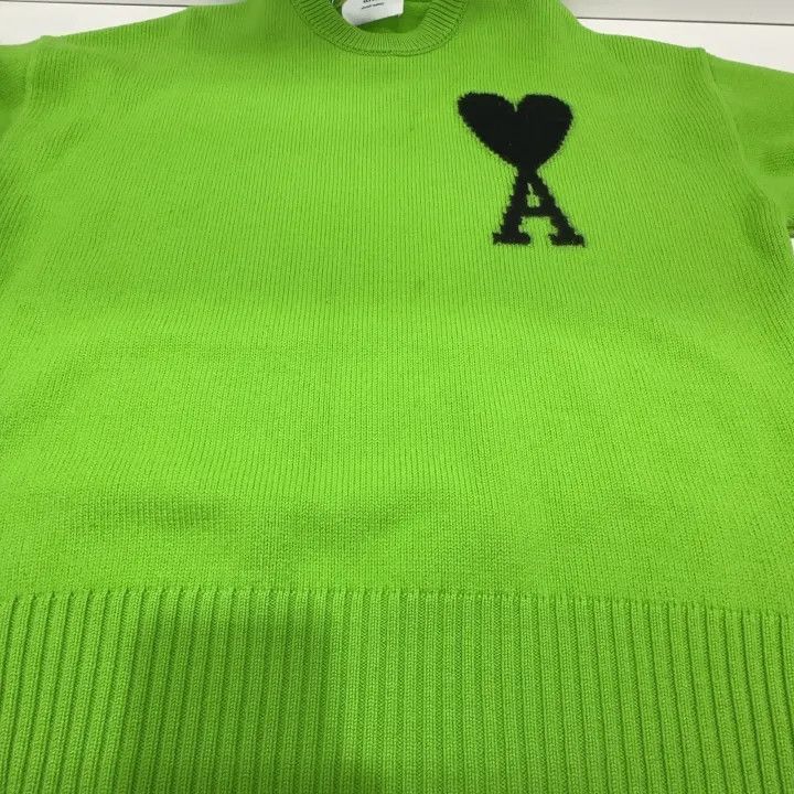 Other Ami Paris Love Logo Green Wool Sweater -2507 Size US S / EU 44-46 / 1 - 7 Thumbnail