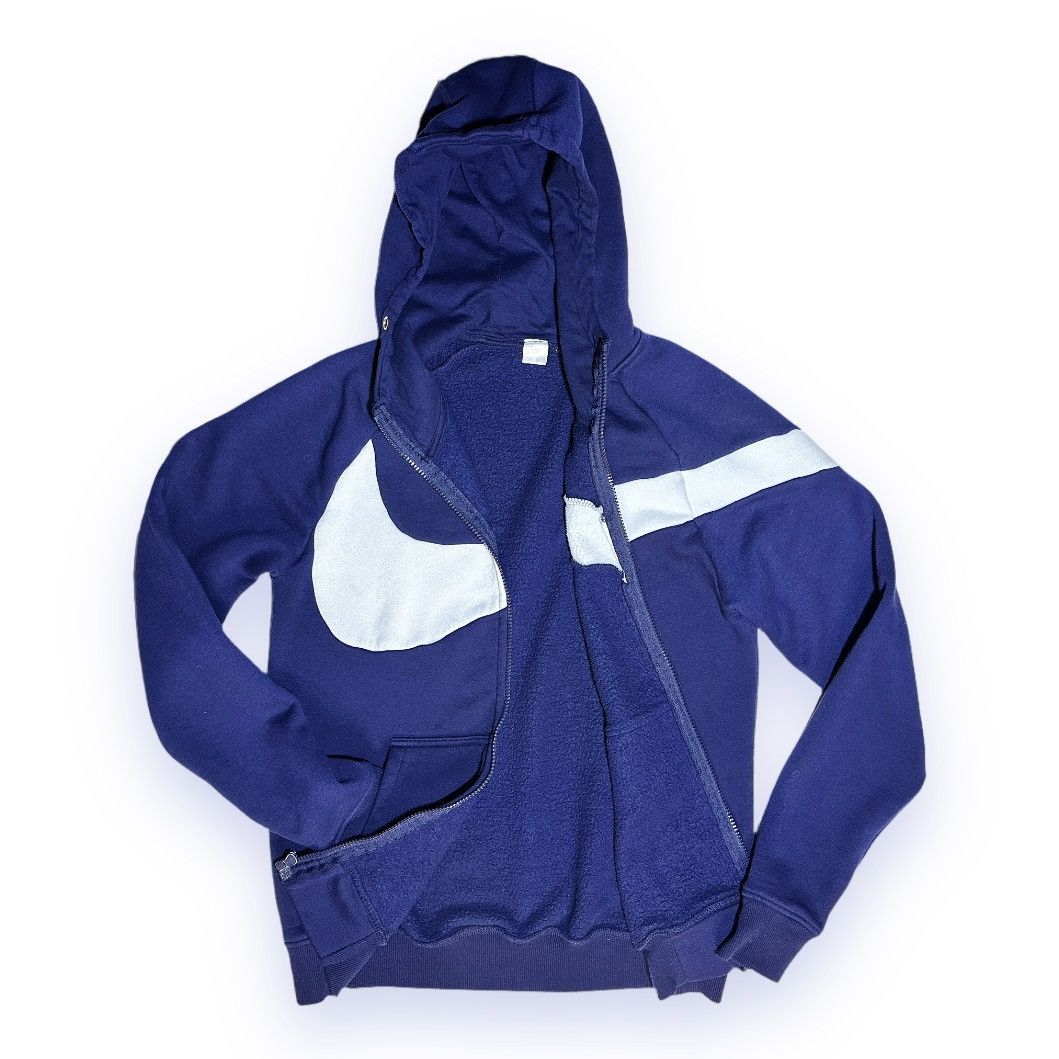 Nike Nike Big Swoosh Full Zip Hoodie Sweatshirt Navy White Size US S / EU 44-46 / 1 - 5 Thumbnail