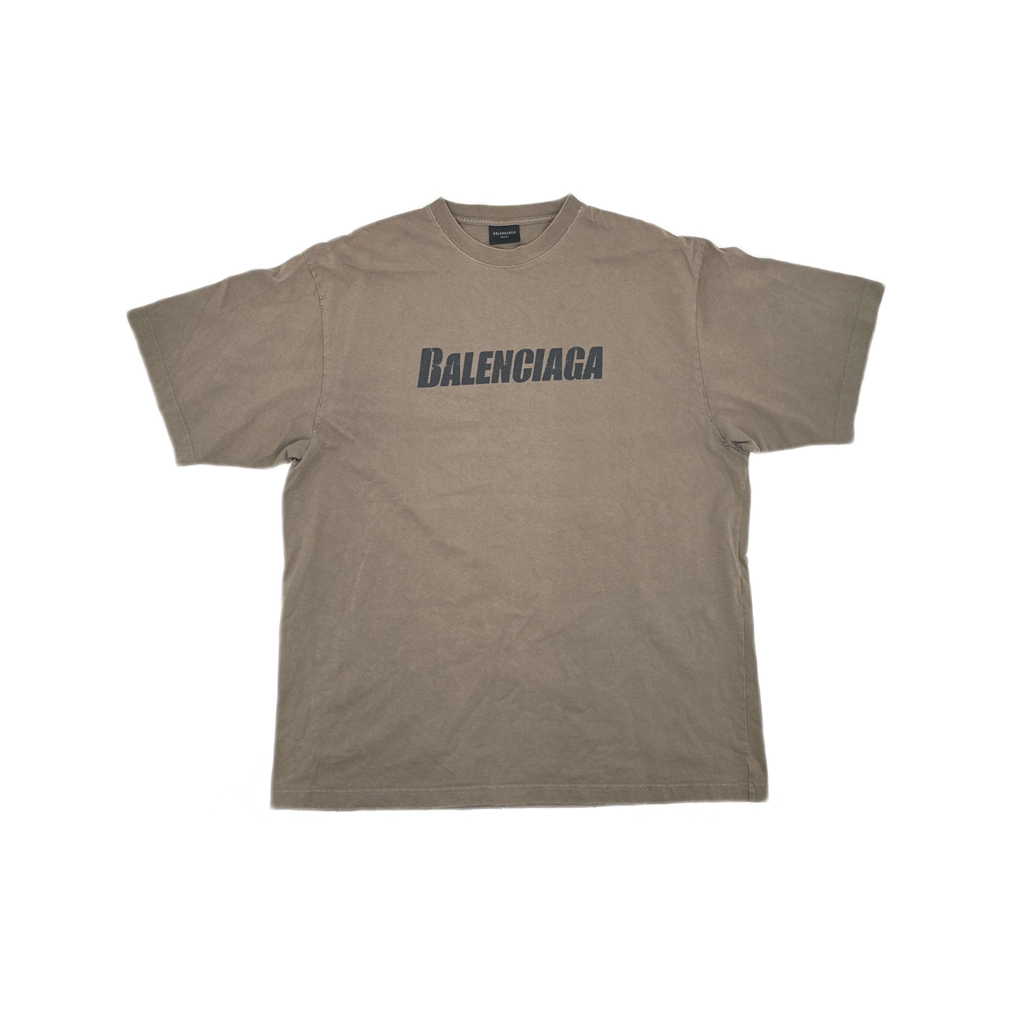 Balenciaga balenciaga distressed logo oversized t-shirt | Grailed