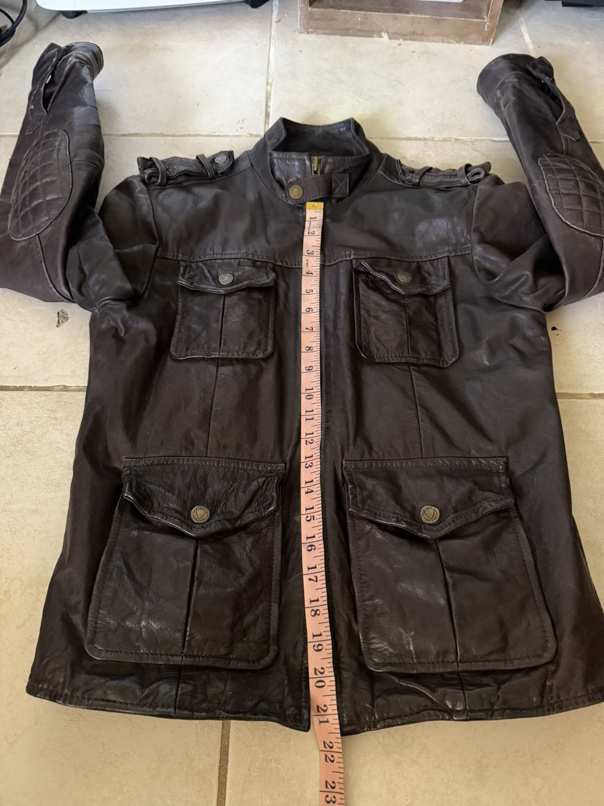 tigha Tigha Buffalo Leather Field Jacket Brown Small Size US S / EU 44-46 / 1 - 14 Thumbnail