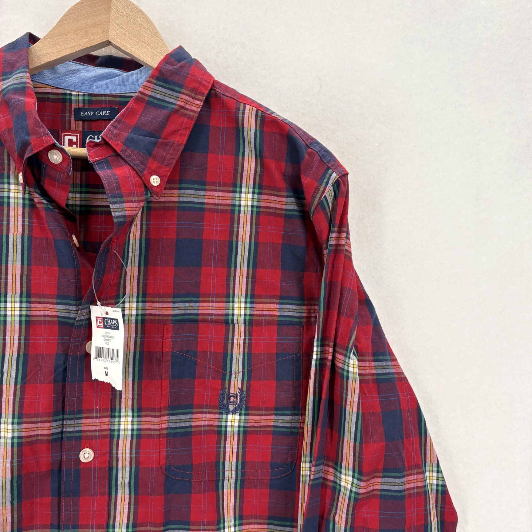 Chaps Chaps Shirt Mens Medium Red Plaid Long Sleeve Button Down Easy Care Casual NWT Size US M / EU 48-50 / 2 - 2 Thumbnail