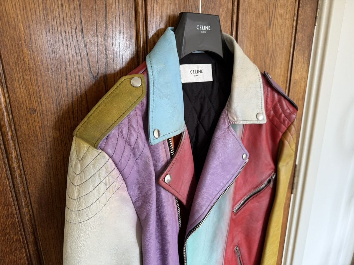 Celine $6.4k FW21 Celine multicolour leather biker jacket couture Size US L / EU 52-54 / 3 - 15 Thumbnail