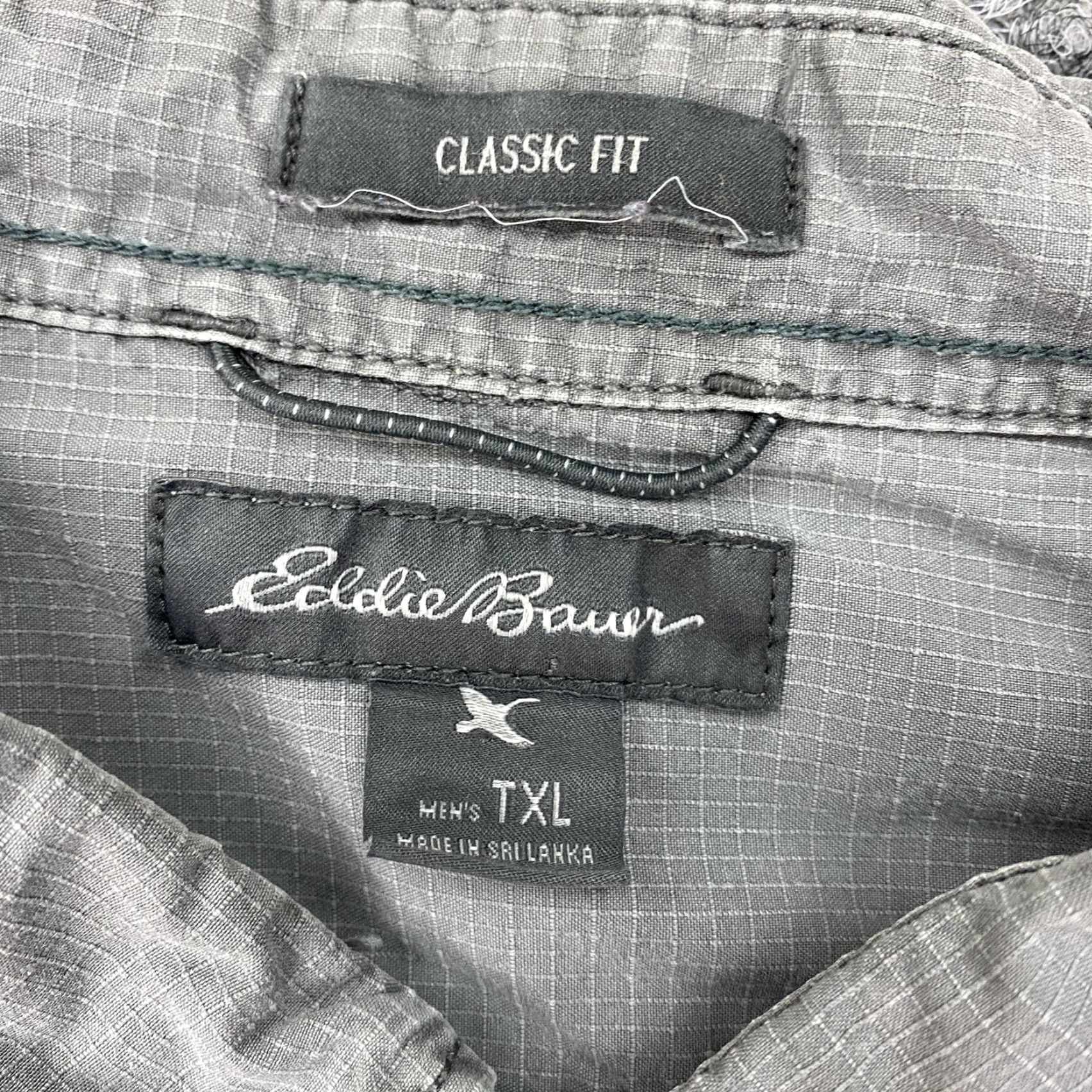 Eddie Bauer Eddie Bauer Shirt Mens Tall XL Gray Classic Fit Ripstop Long Sleeve Roll Tab Size US XL / EU 56 / 4 - 7 Thumbnail