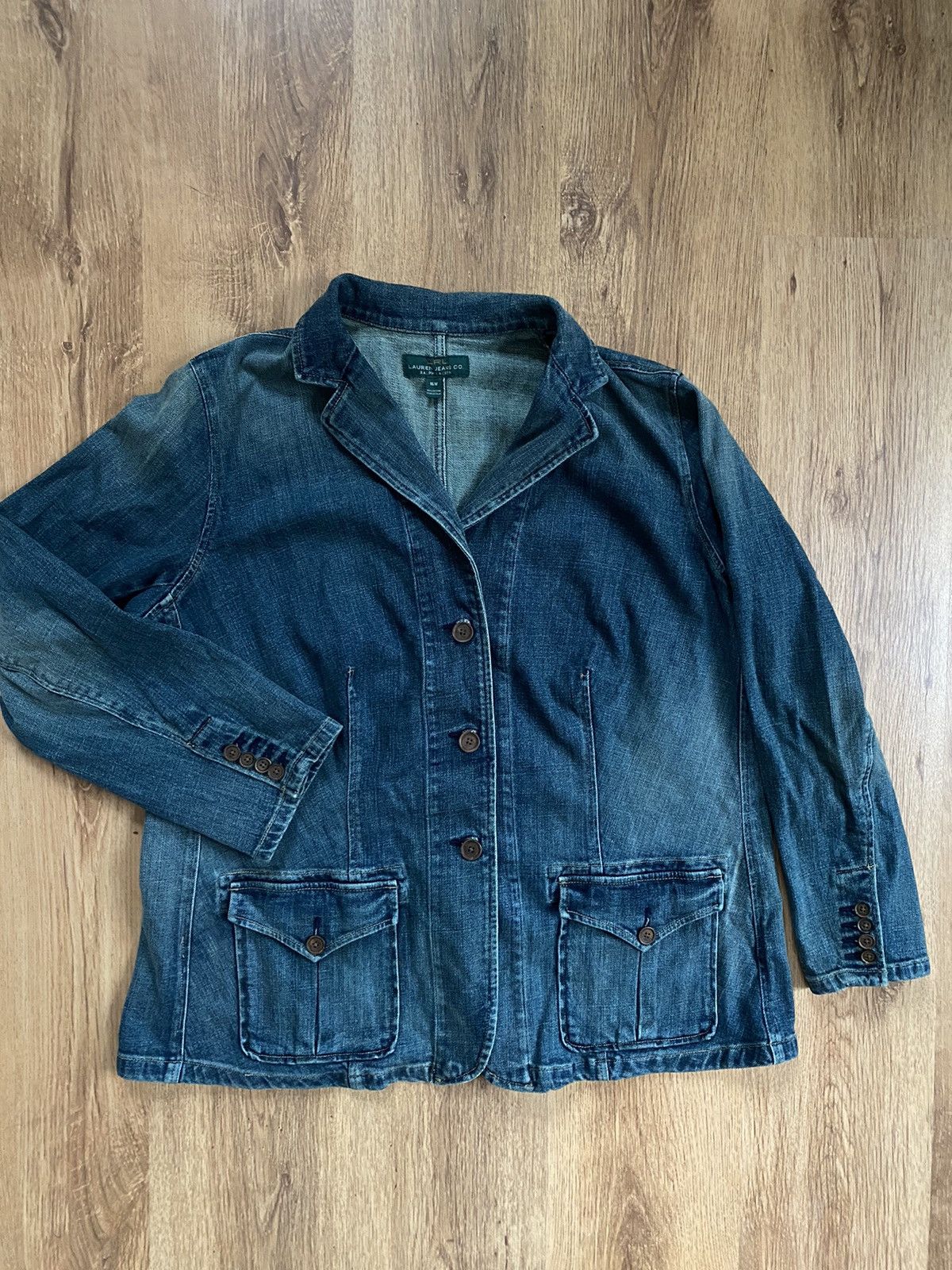 image of Vintage Lrl Ralph Laurent Jeans Denim Jacket in Ash, Women's (Size 2XL)