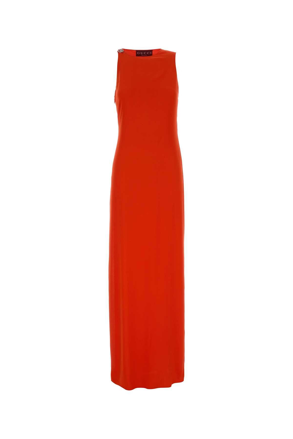 Gucci Fluo Orange Crepe Dress Size S / US 4 / IT 40 - 1 Thumbnail