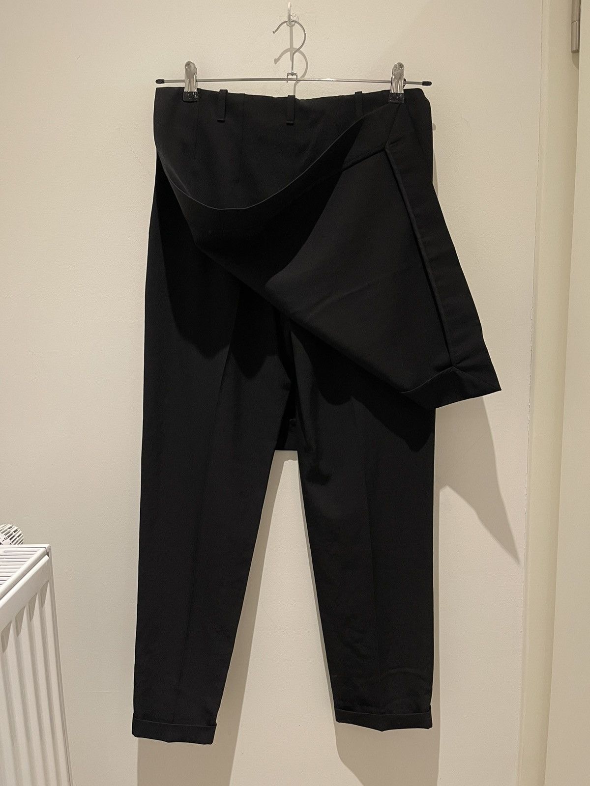 Dries Van Noten Dries Van Noten Black Mixed Wool Hybird Skirt Trousers Size US 30 / EU 46 - 14 Thumbnail