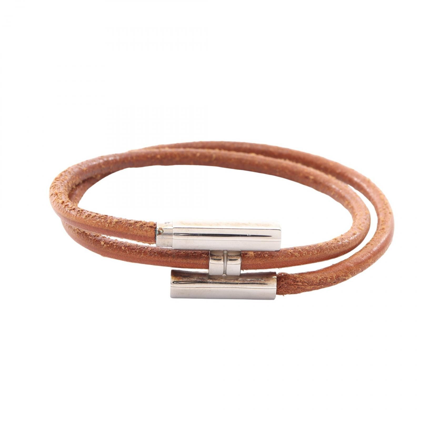 Hermes Hermes Hermes Tourni Tresse Stainless Steel Leather Bracelet Leather Bracelet DUTY FREE for USA Size ONE SIZE - 1 Thumbnail