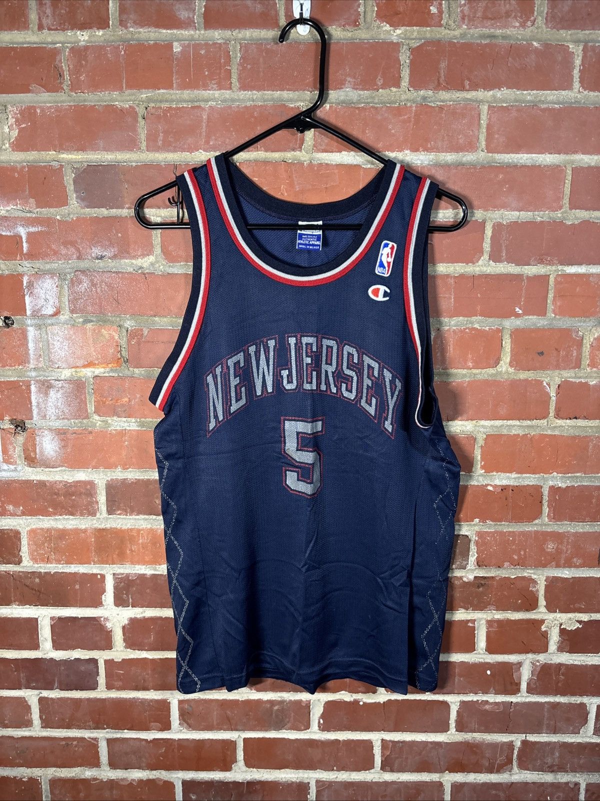 Champion Vintage Y2K Champion New Jersey Nets Jason Kidd 5 Jersey Med Size US M / EU 48-50 / 2 - 1 Thumbnail