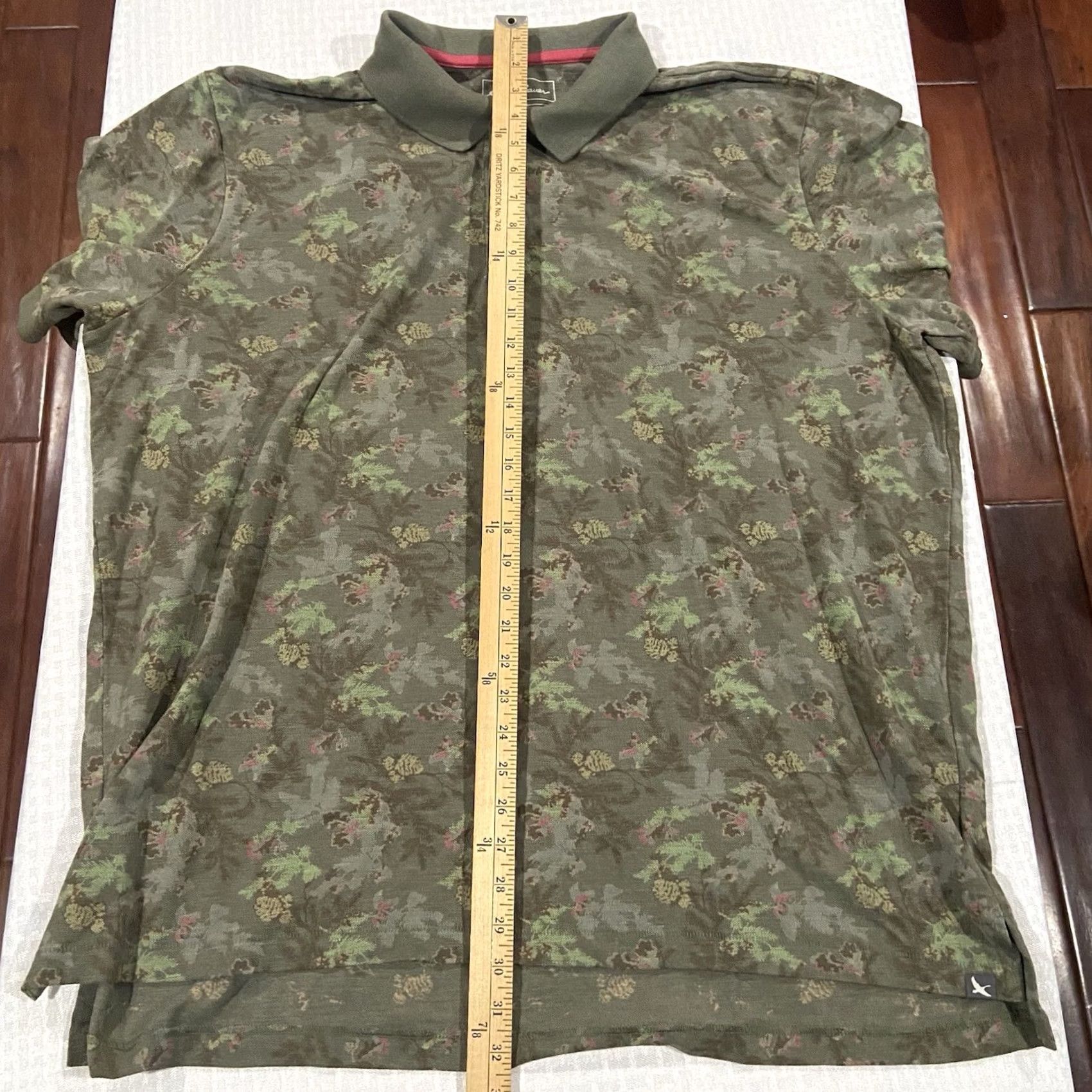 Eddie Bauer Eddie Bauer Polo Shirt MENS 2XLT Camouflage Cotton Polyester Pine Cone Green Short Sleeve Collared Logo Outdoor Sports Work Casual Men Size US XXL / EU 58 / 5 - 5 Thumbnail
