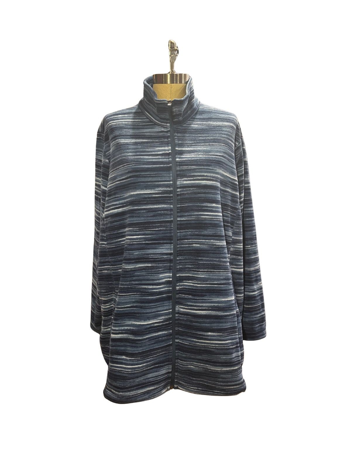 Other Blue striped fleece Jacket.wj0911 Size XXL / US 16-18 / IT 52-54 - 1 Thumbnail