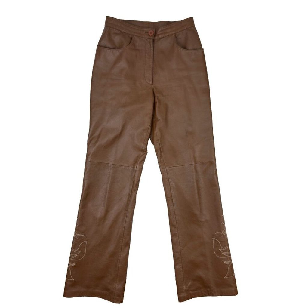 Vintage VTG LEATHER Western Set Brown Blazer Jacket Pants sz 6 - 8 Size M / US 6-8 / IT 42-44 - 9 Thumbnail