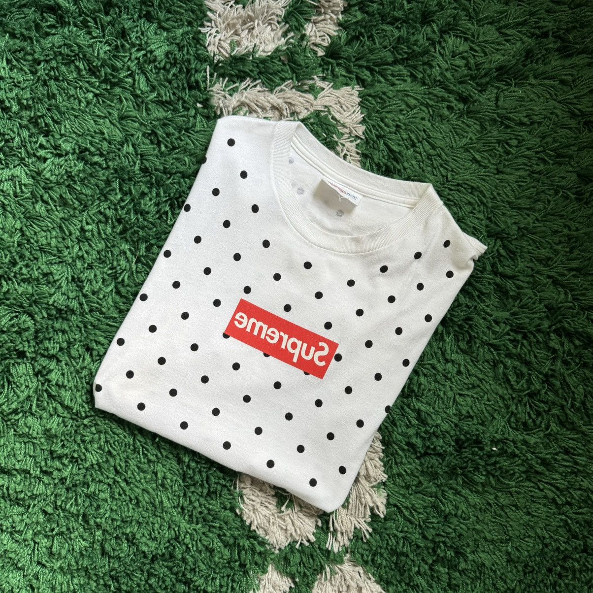 SS12 Supreme CDG reverse box logo black white polka dot tee shirt deals Medium used