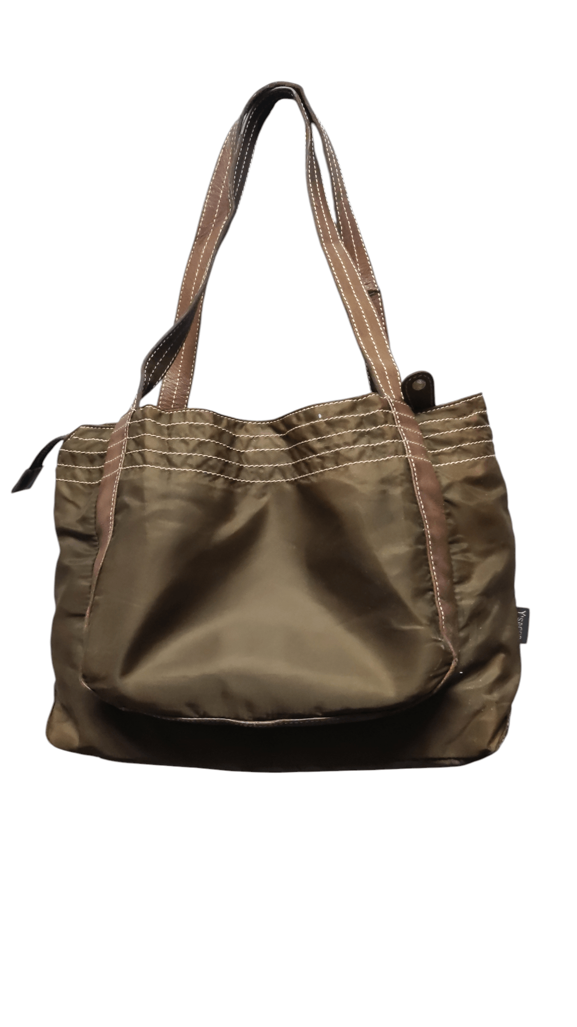 Yohji Yamamoto Y’saccs by Yohji Yamamoto Nylon Body Leather Handle Handbag Size ONE SIZE - 1 Thumbnail