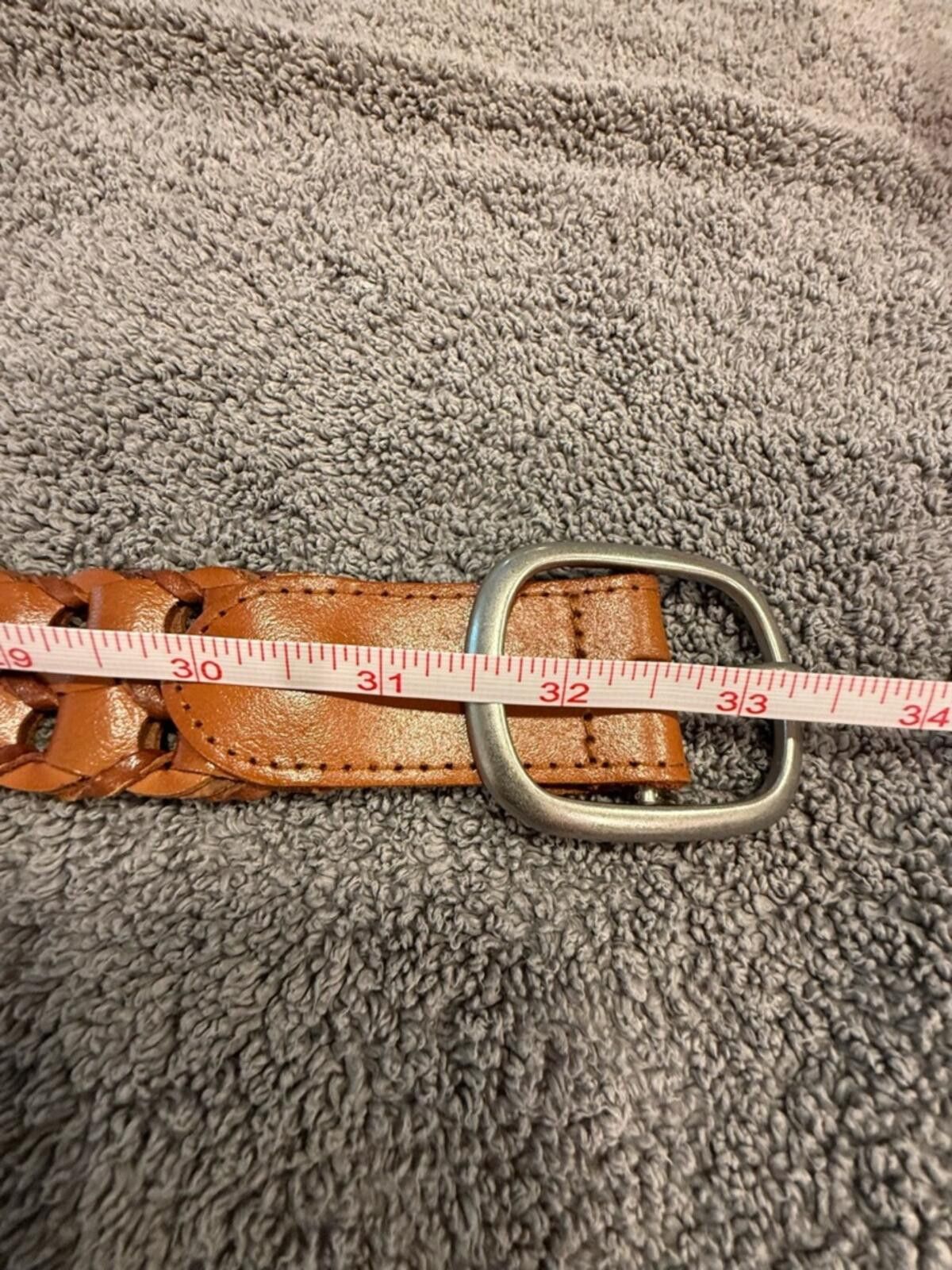 Old Navy Old Navy brown leather braided belt silver buckle L/XL Size ONE SIZE - 9 Thumbnail