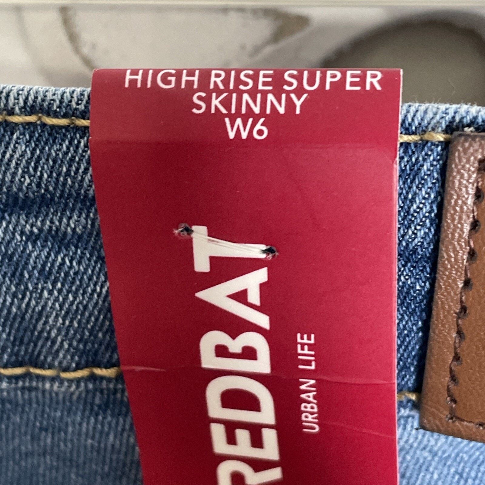 Other REDBAT 6 Blue Jeans Distressed Denim High Rise Skinny NWT Size 24" / US 00 / IT 34 - 15 Thumbnail