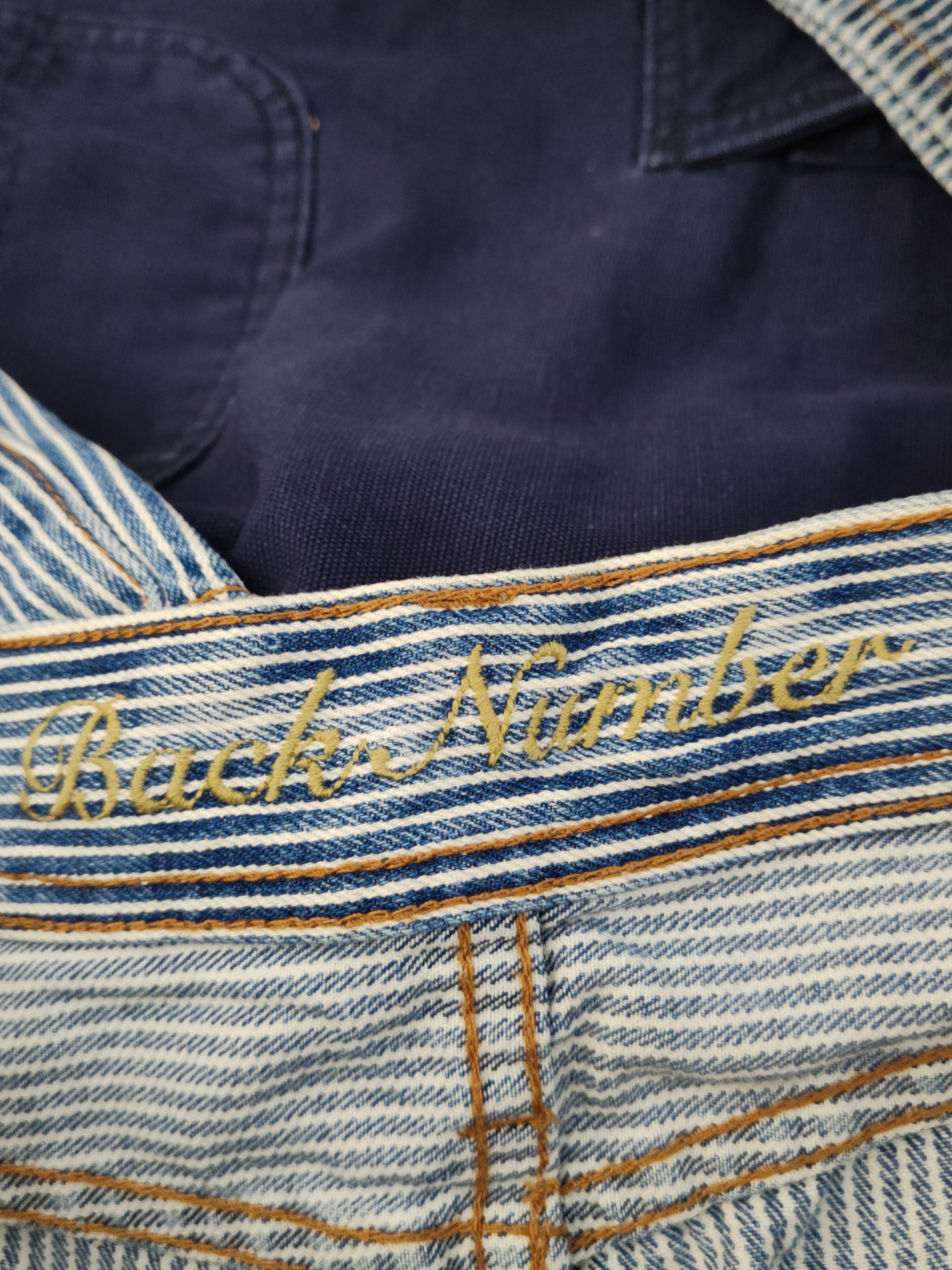 Japanese Brand Back Number Blue Stripe Distressed Ripped denim Jeans #W1590 Size US 34 / EU 50 - 15 Thumbnail