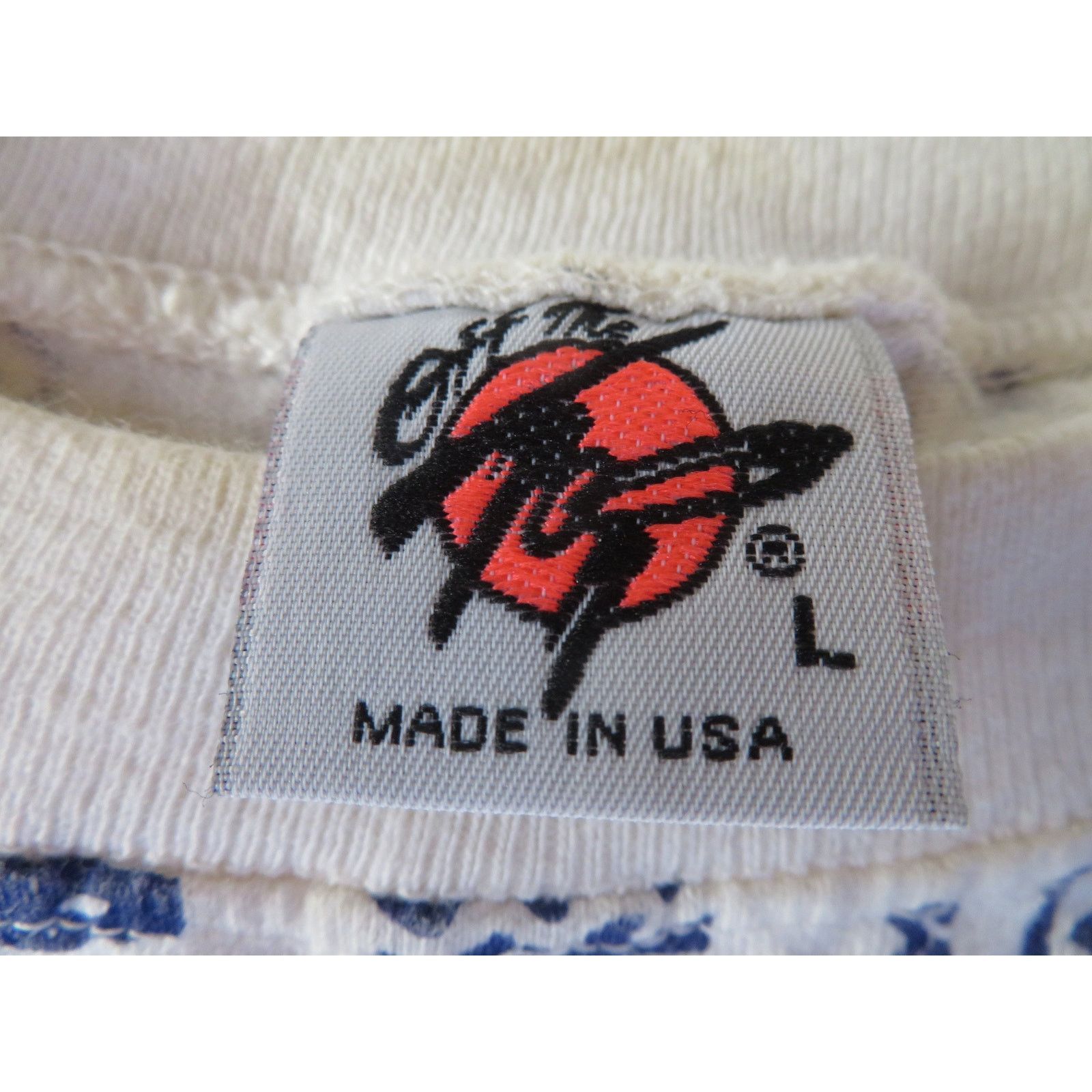 Other Off the Top All-Over Print T-Shirt White Blue Sz L 1980s Size US L / EU 52-54 / 3 - 4 Thumbnail