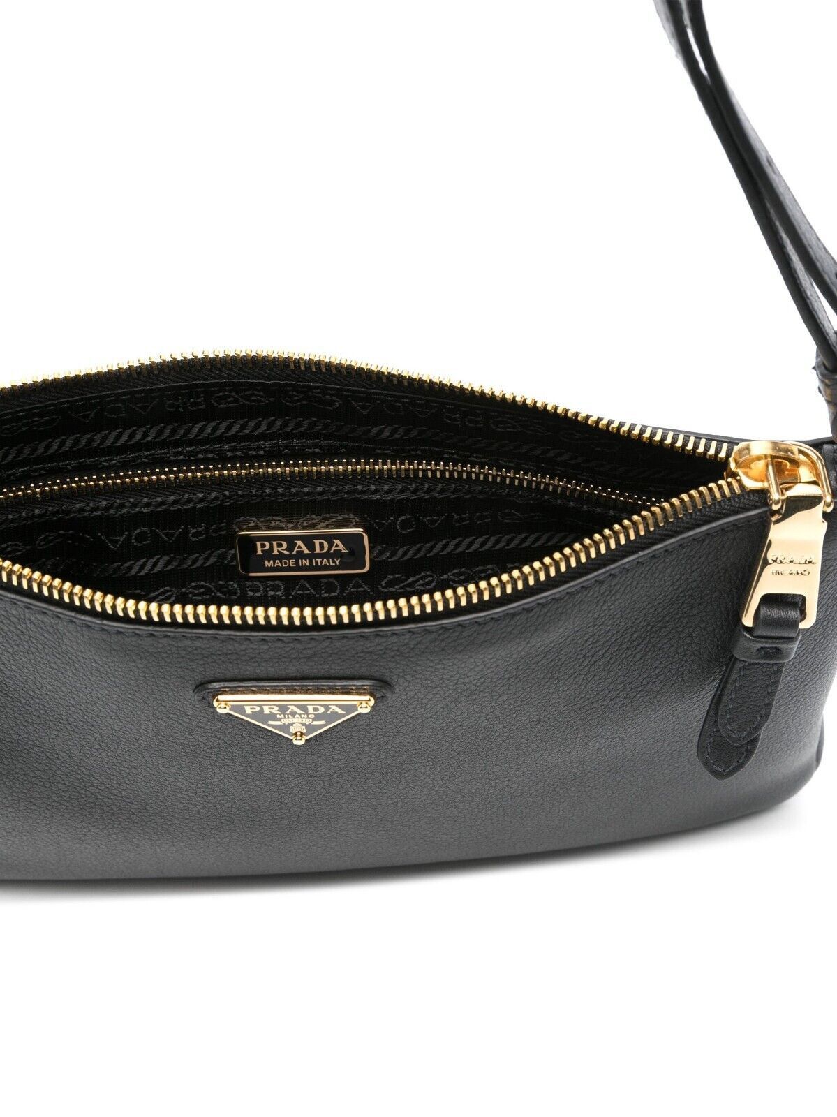 Prada PRADA $1750 Black Leather Shoulder Bag New And Authentic Size ONE SIZE - 4 Thumbnail