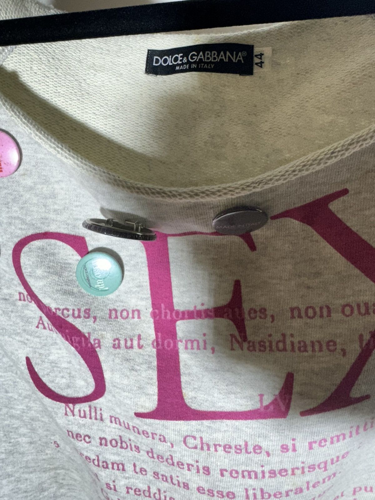 Dolce & Gabbana Dolce&Gabbana “Sex&Love” Runway Print Pin Cropped Sweatshirt Size M / US 6-8 / IT 42-44 - 3 Thumbnail