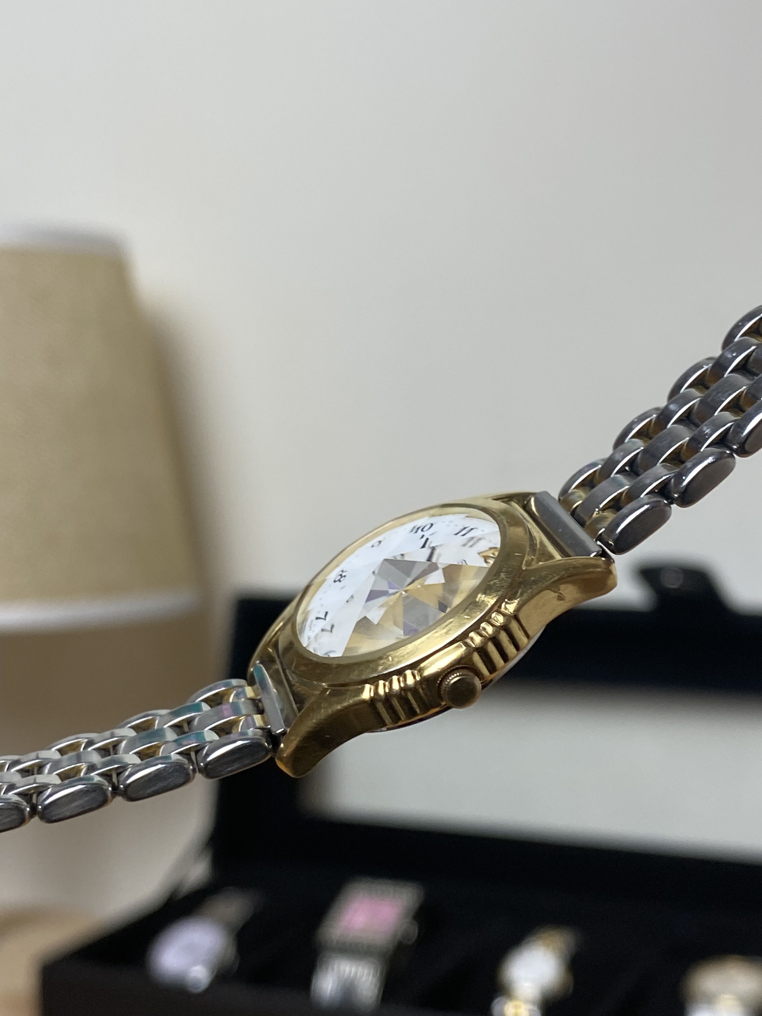 Seiko × Vintage 💥 Vtg 90's Seiko Gold Faceted Crystal Size ONE SIZE - 6 Thumbnail