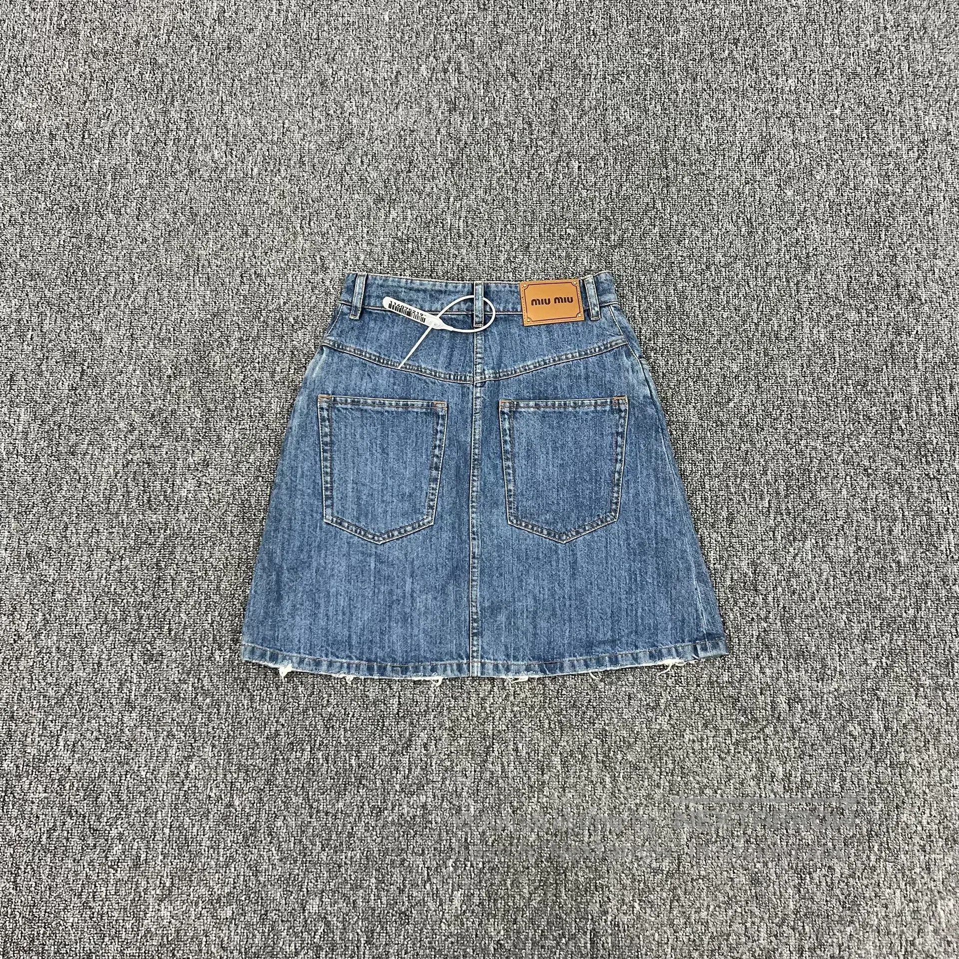 Miu Miu miu miu size 38 Starry Sky Water Diamond Rivet Cowboy skirt Size 28" / US 6 / IT 42 - 2 Thumbnail