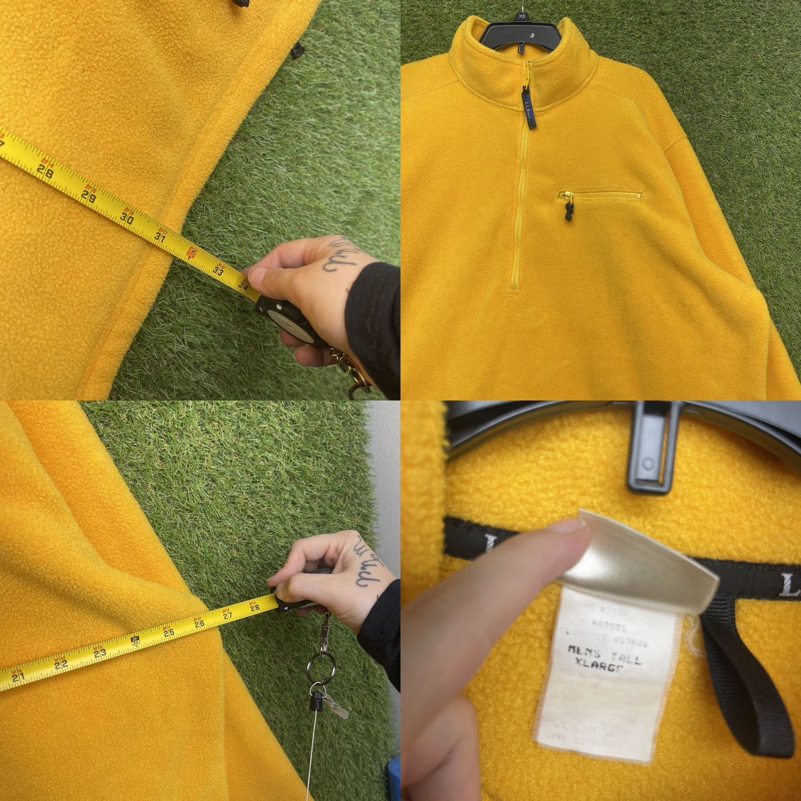 Vintage VINTAGE L.L. Bean Jacket Mens XL Yellow 1/4 Zip Fleece Pocket Hiking Polyester Solid Regular Long Sleeve Gender: Mens Size US XL / EU 56 / 4 - 8 Thumbnail