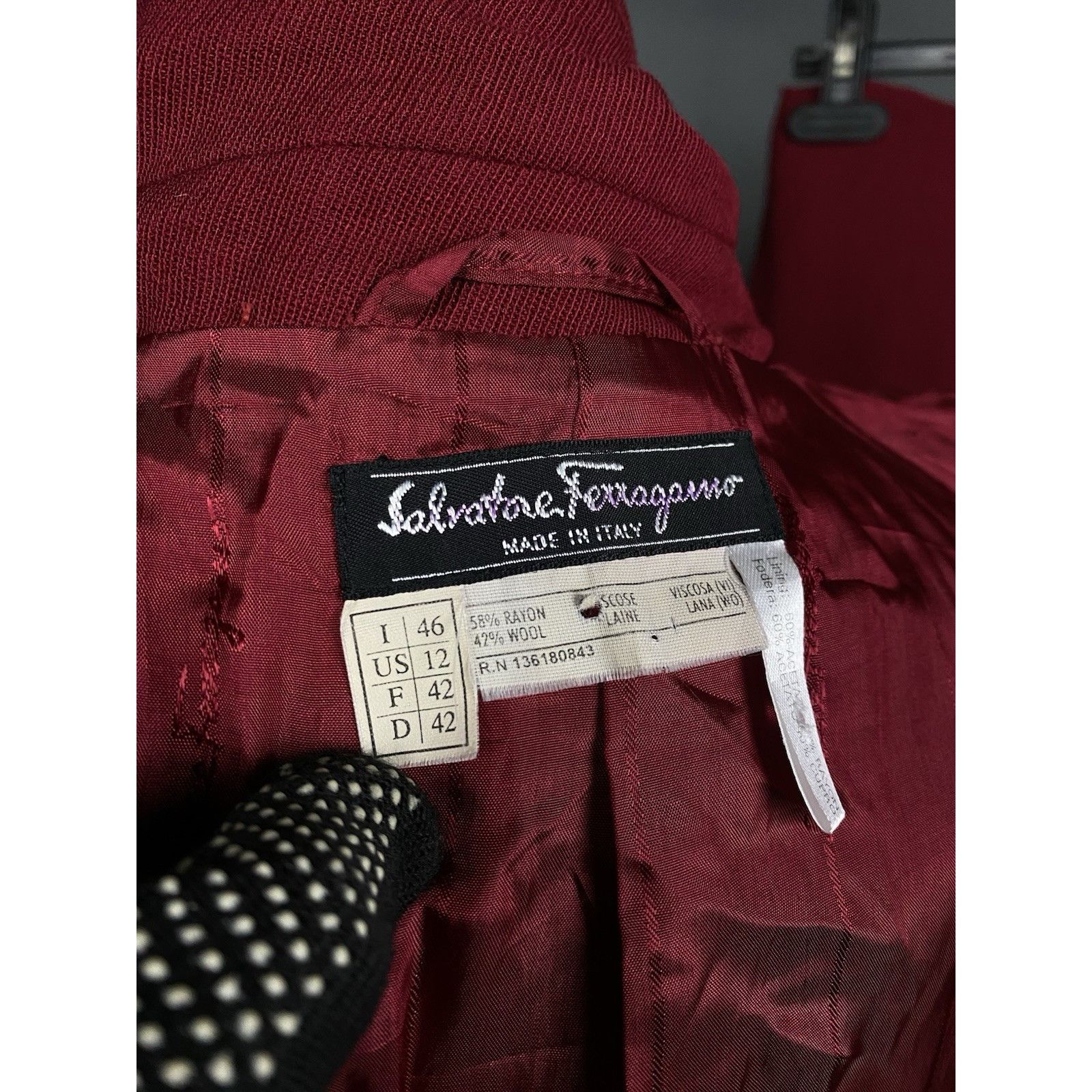 Salvatore Ferragamo Salvatore Ferragamo Women's Pink Red 2 Piece Wool Skirt Suit Size XL / US 12-14 / IT 48-50 - 9 Thumbnail