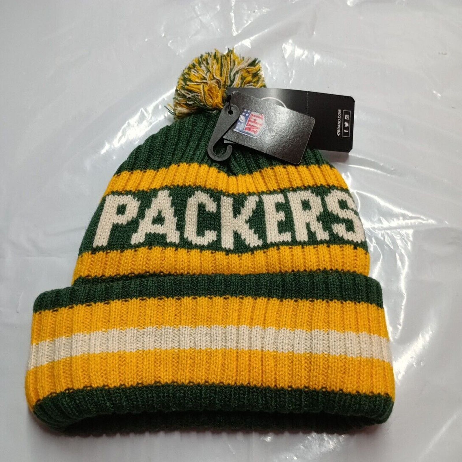 47 Brand Green Bay Packers NFL '47 Brand Winter Beanie Knit Ski Hat Size ONE SIZE - 2 Thumbnail