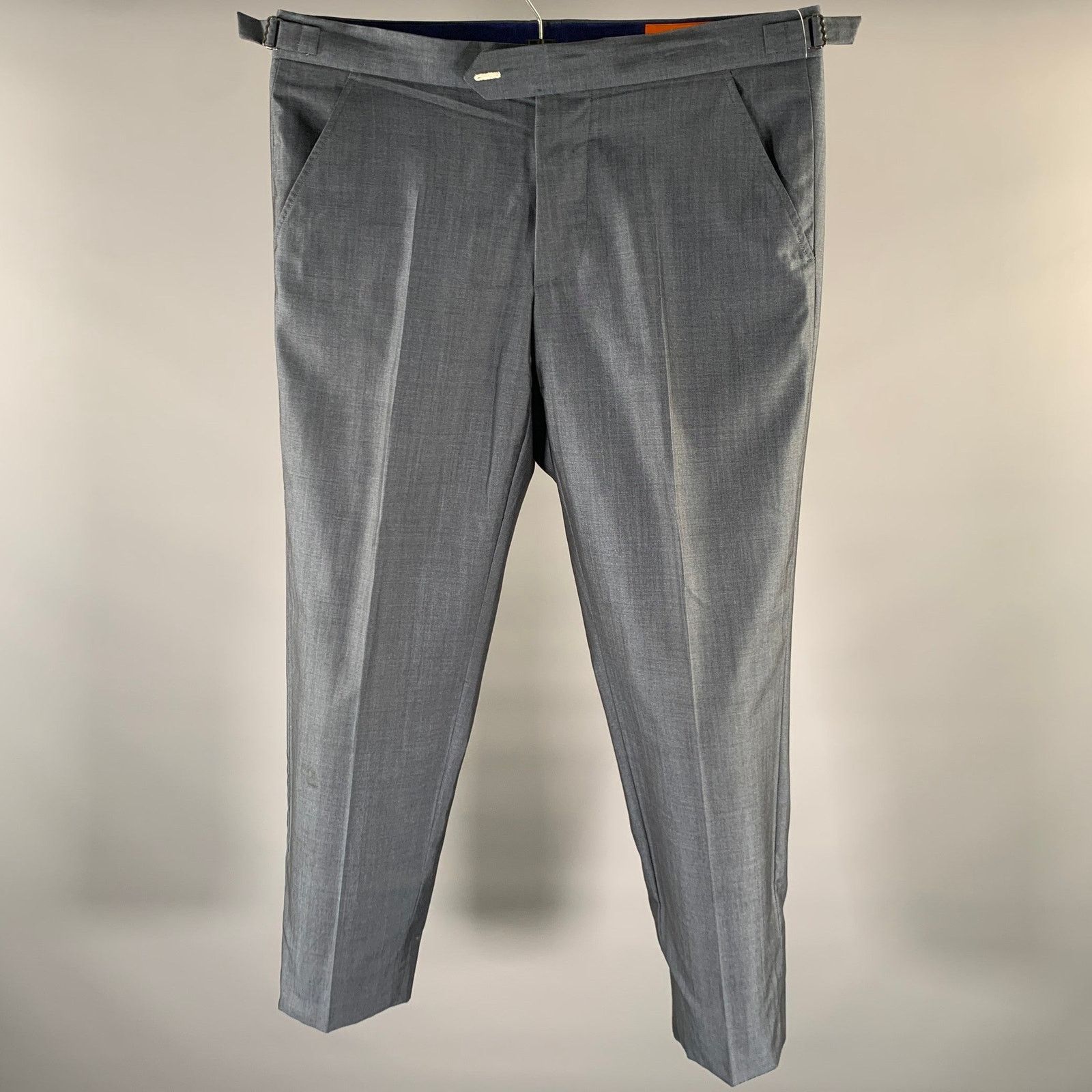 Other MEOLA BELLUCCI Napoli Grey Heather Wool Blend Flat Front Size US 36 / EU 52 - 1 Thumbnail