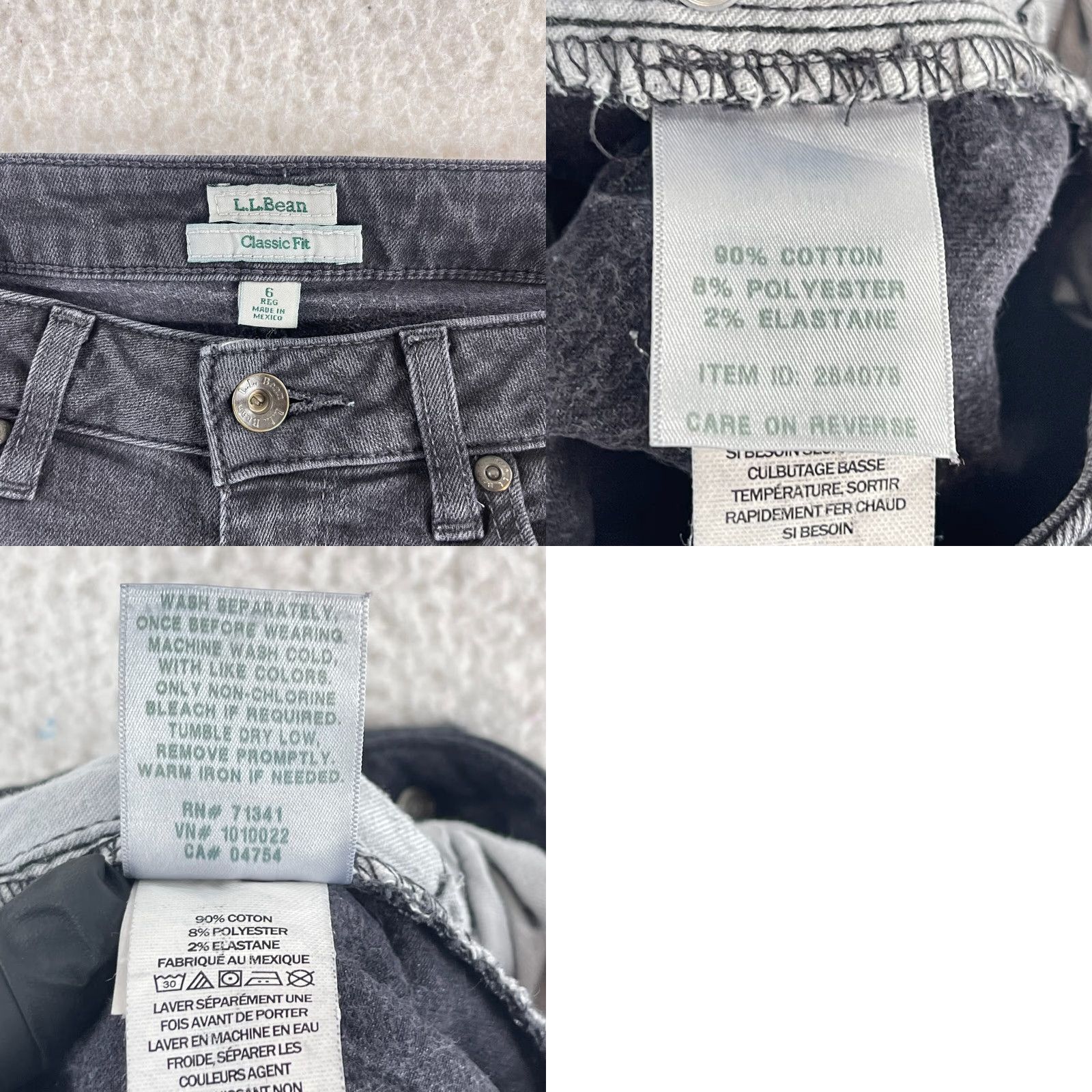 Vintage L.L. Bean Black Denim Classic Fit Jeans Womens Size 6 Straight Leg Mid-Rise Jeans Size 28" / US 6 / IT 42 - 9 Thumbnail
